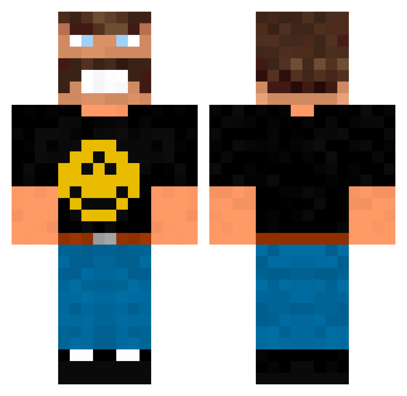 ThreeEyedMaster Minecraft skin, front and back view