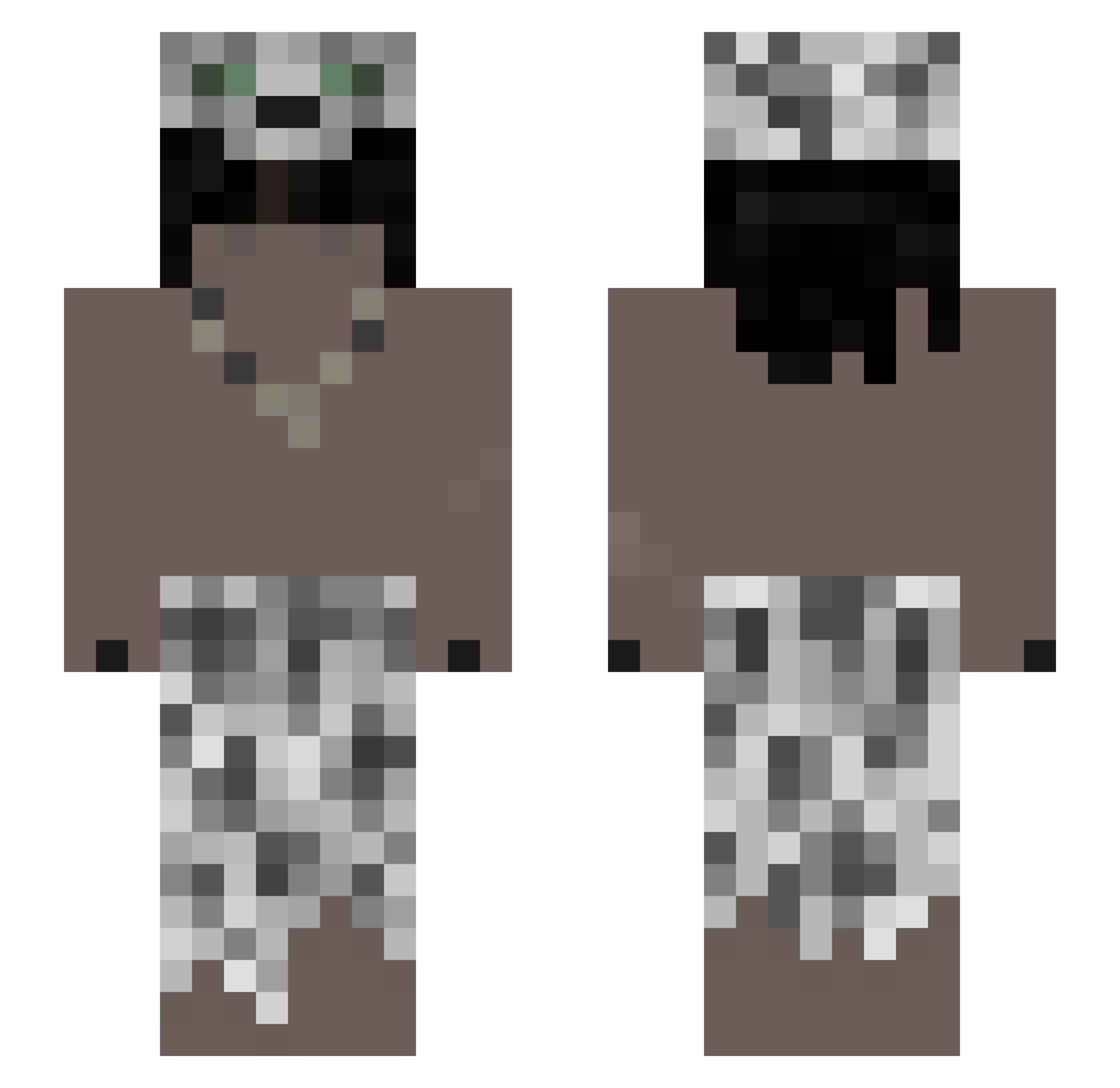 1rbis Minecraft skin, front and back view