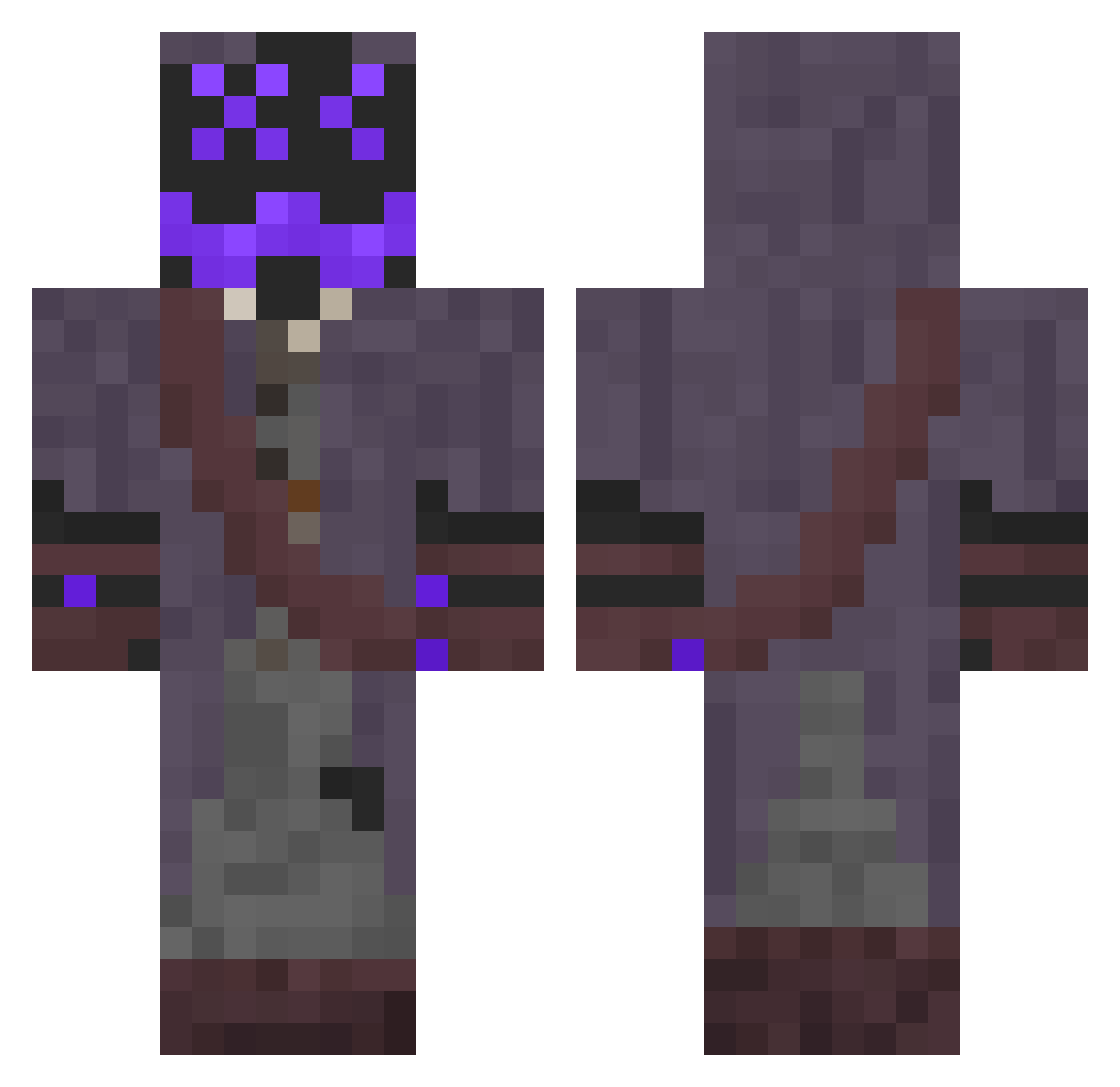 R0undTab1e Minecraft skin, front and back view