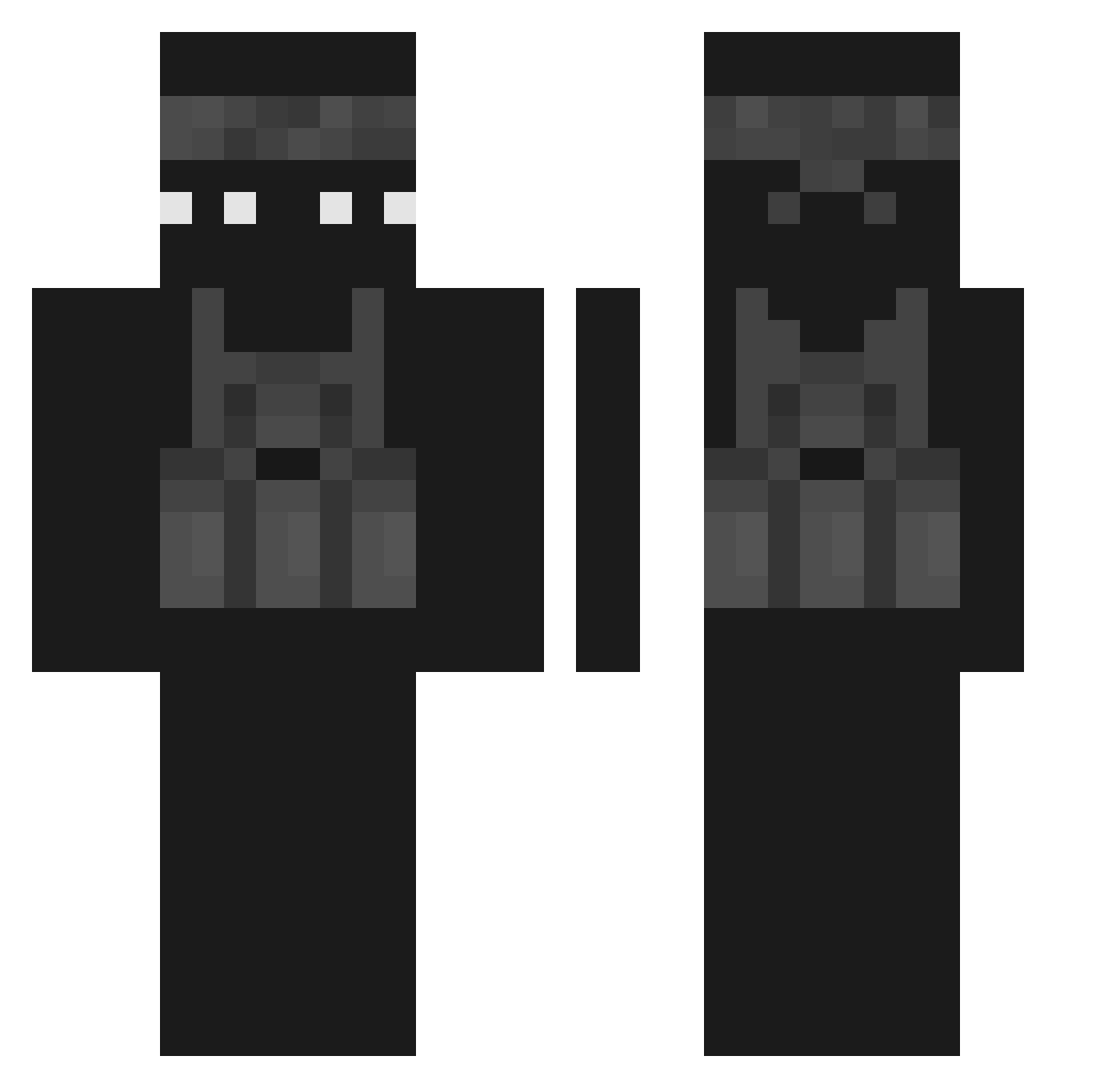 effortfully Minecraft skin, front and back view