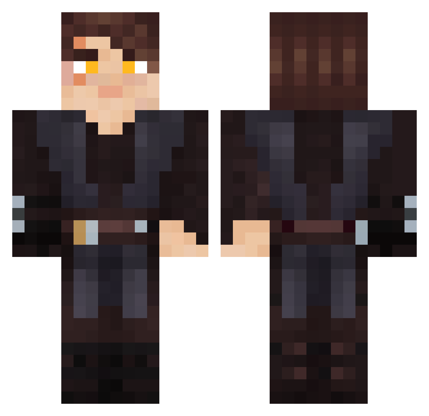 erikisback32 Minecraft skin, front and back view