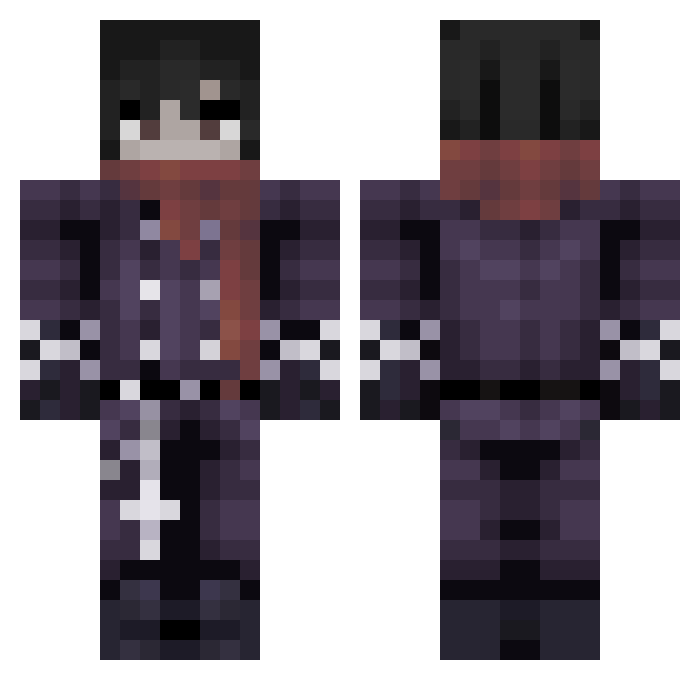 Airsonix Minecraft skin, front and back view