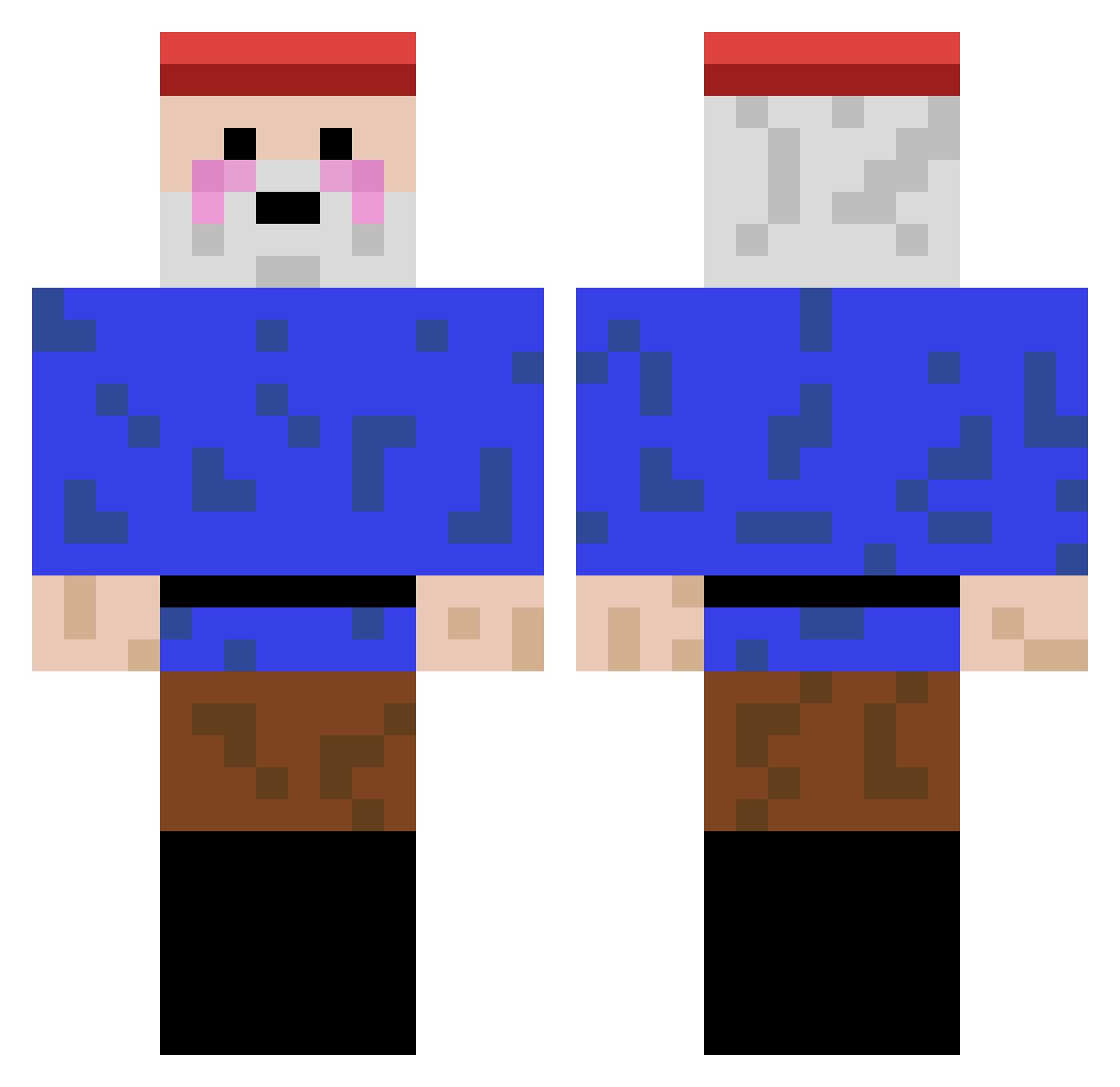 Ti1lko Minecraft skin, front and back view