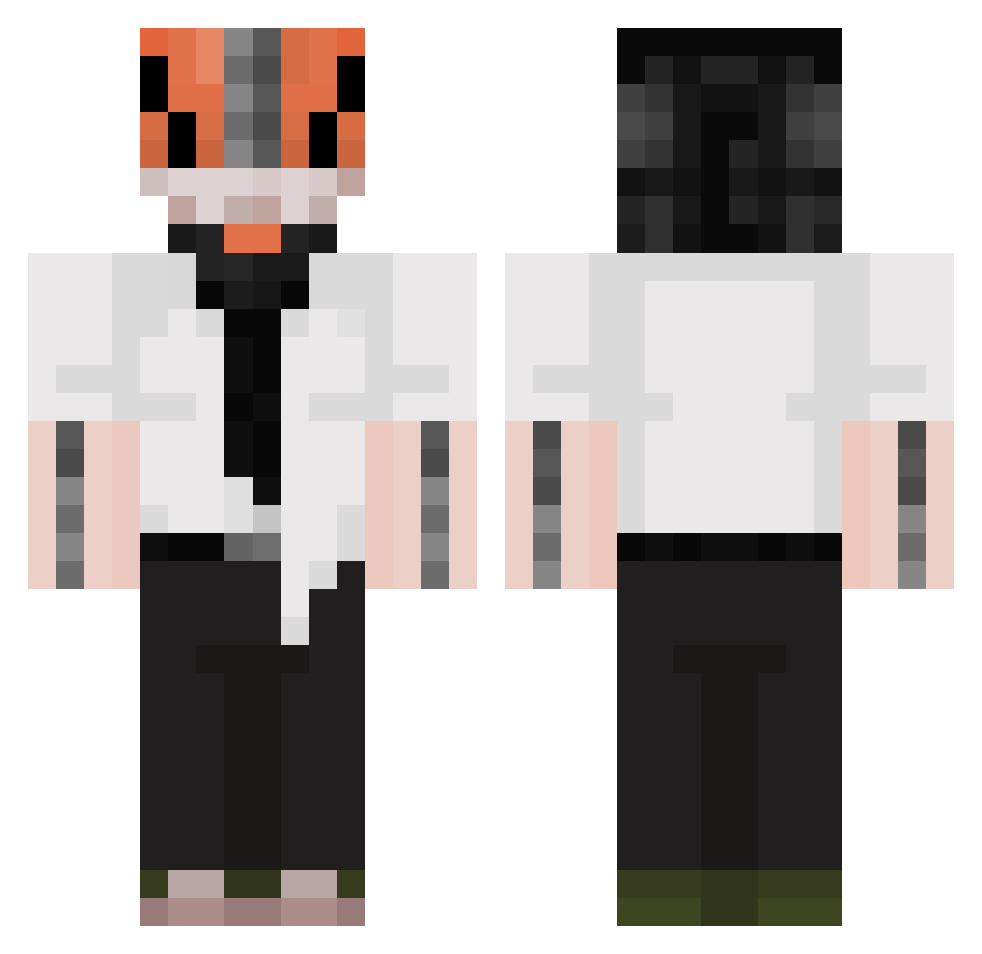 Sleraln Minecraft skin, front and back view