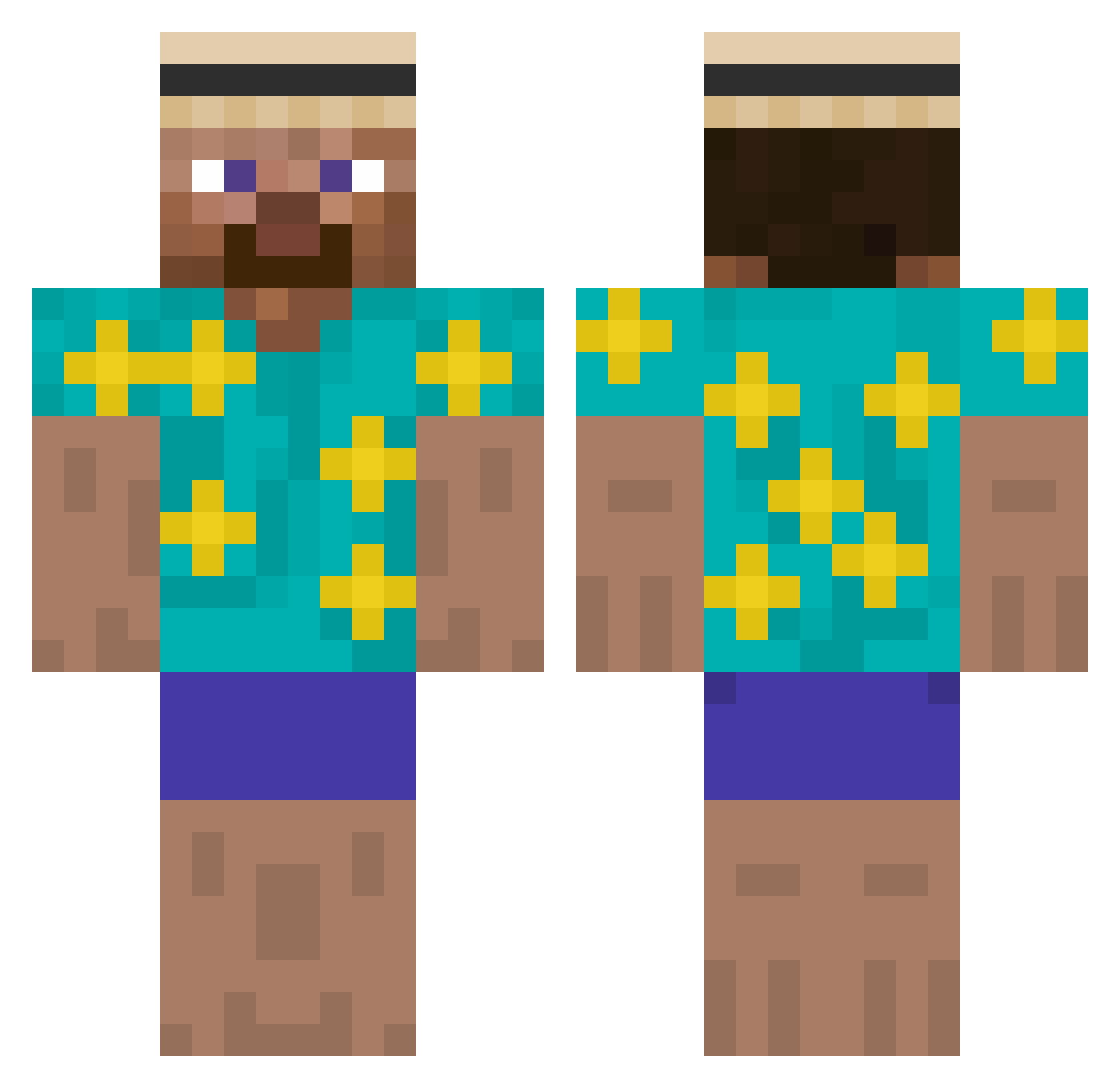 MrHammudi Minecraft skin, front and back view