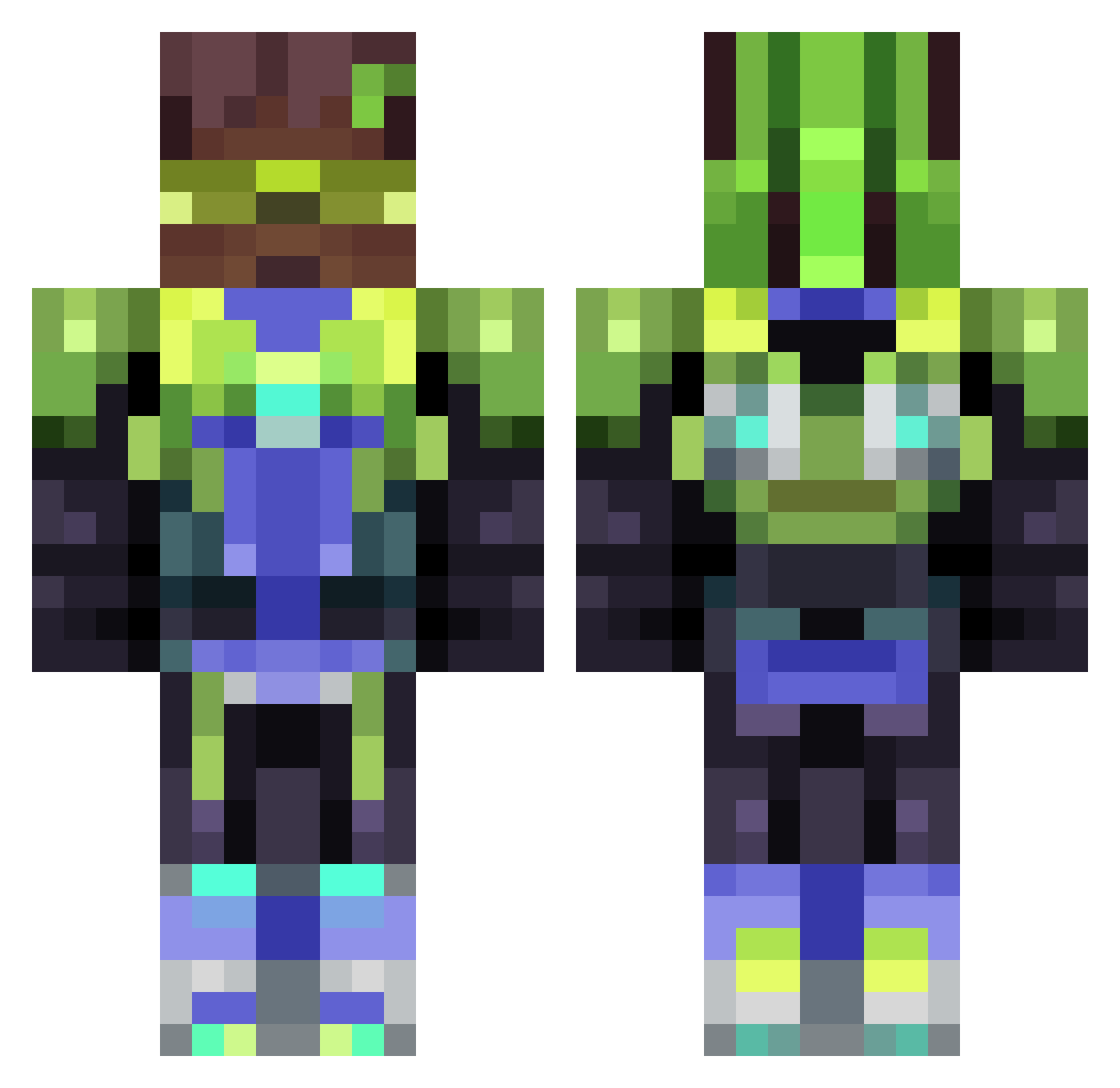 lindsbar Minecraft skin, front and back view