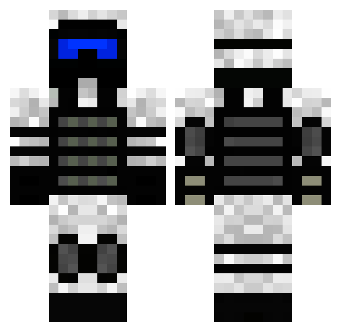Hued Minecraft skin, front and back view