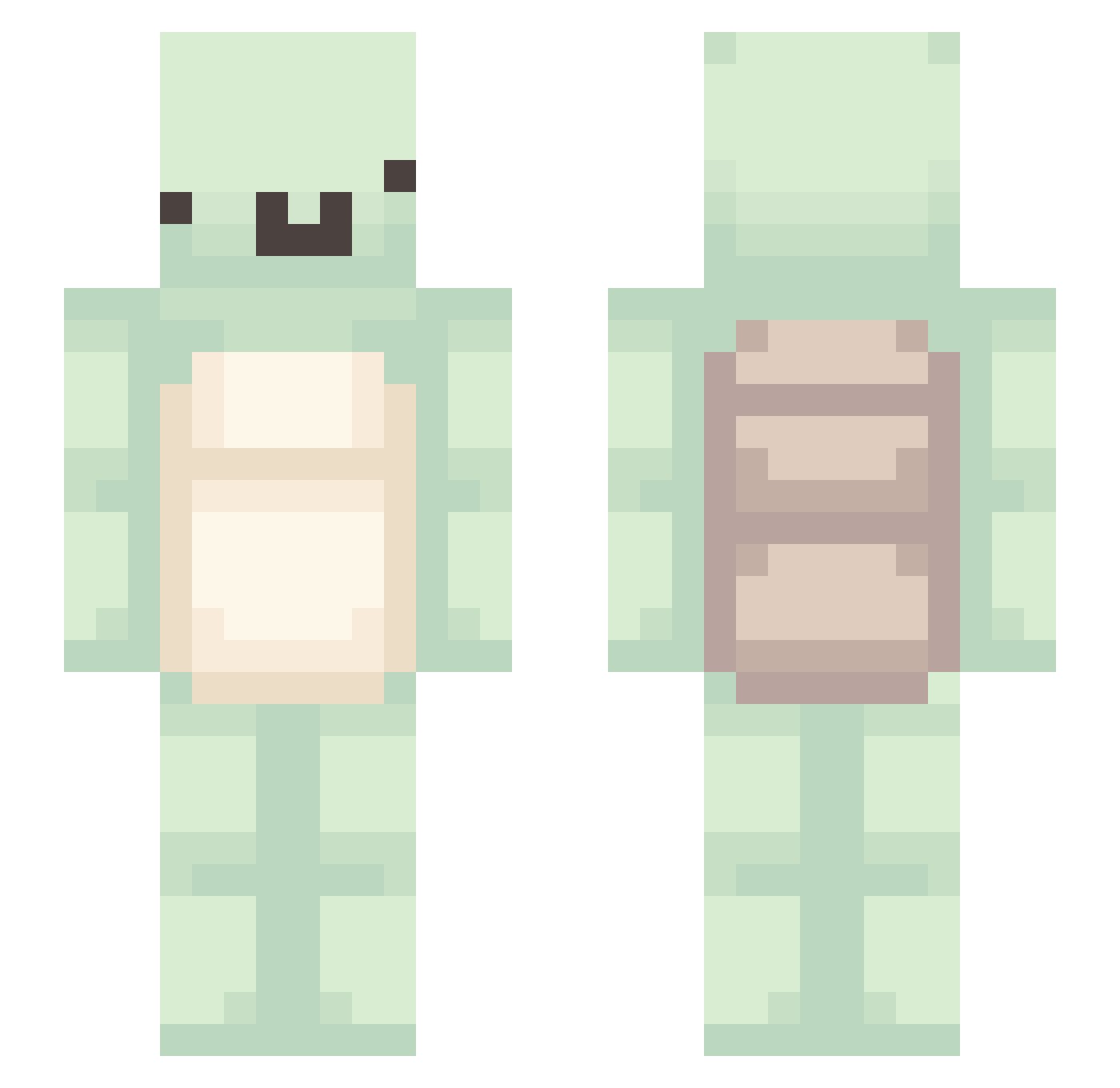 halzenut Minecraft skin, front and back view