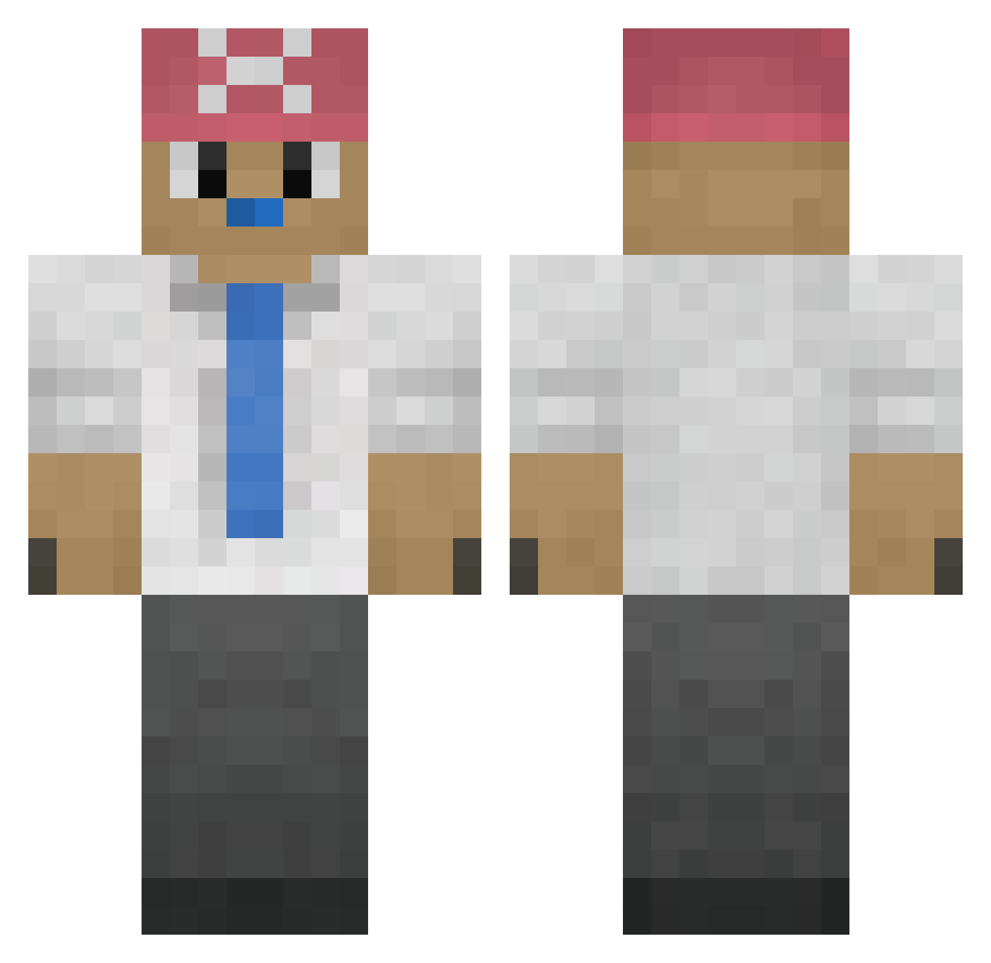 Jokuras Minecraft skin, front and back view
