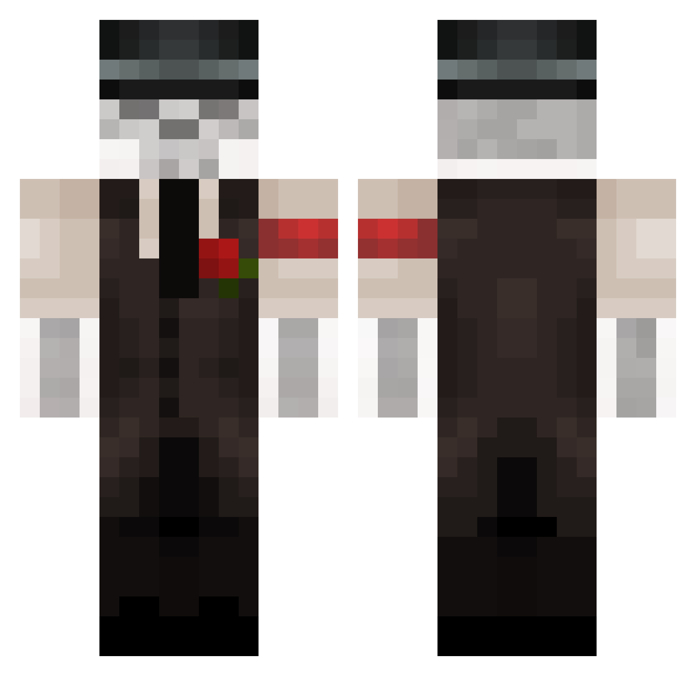 SpencerFish Minecraft skin, front and back view