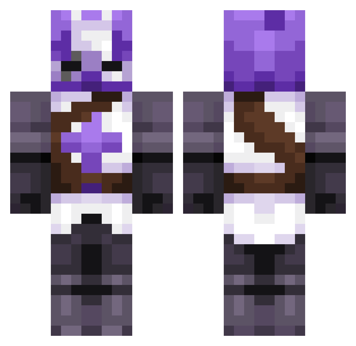 vapelordba Minecraft skin, front and back view
