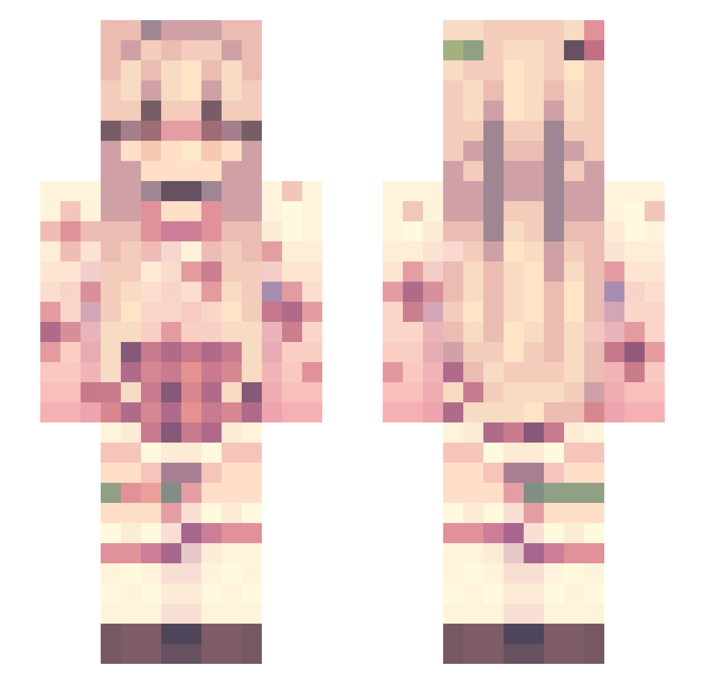MadeleineRS2 Minecraft skin, front and back view