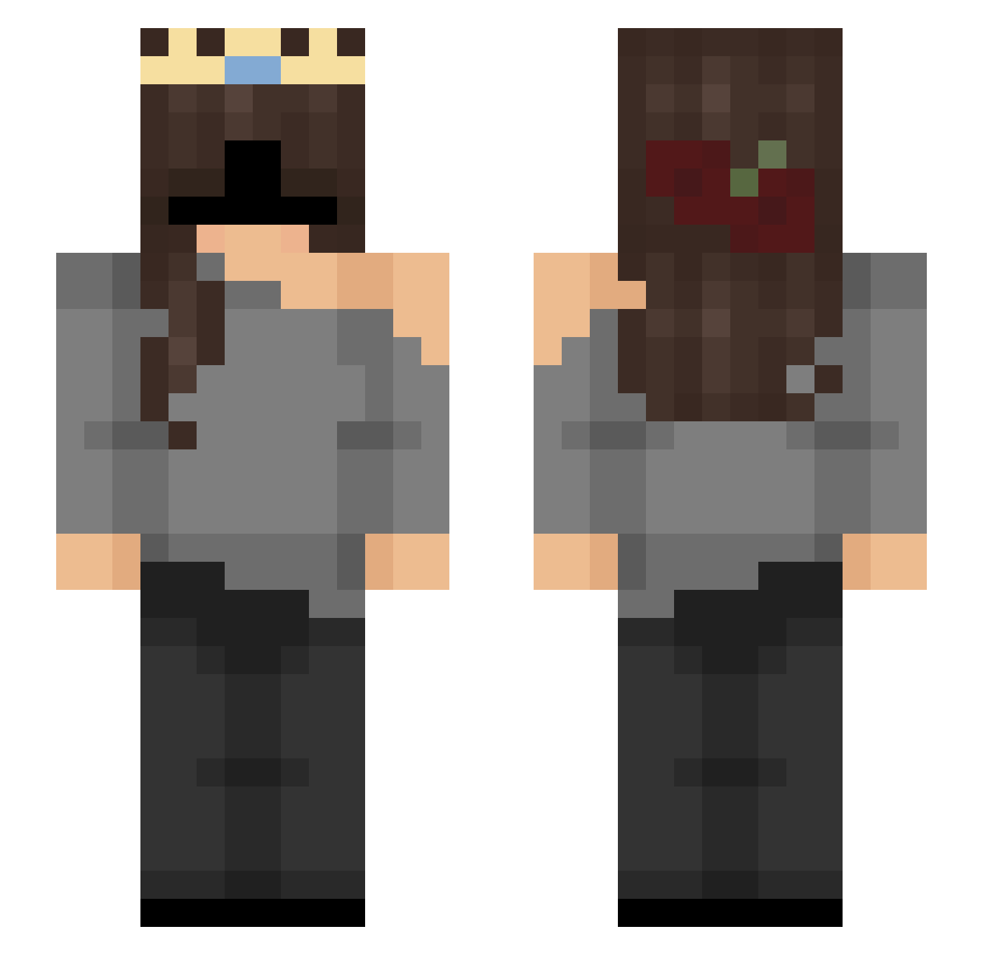 Nag1YT Minecraft skin, front and back view