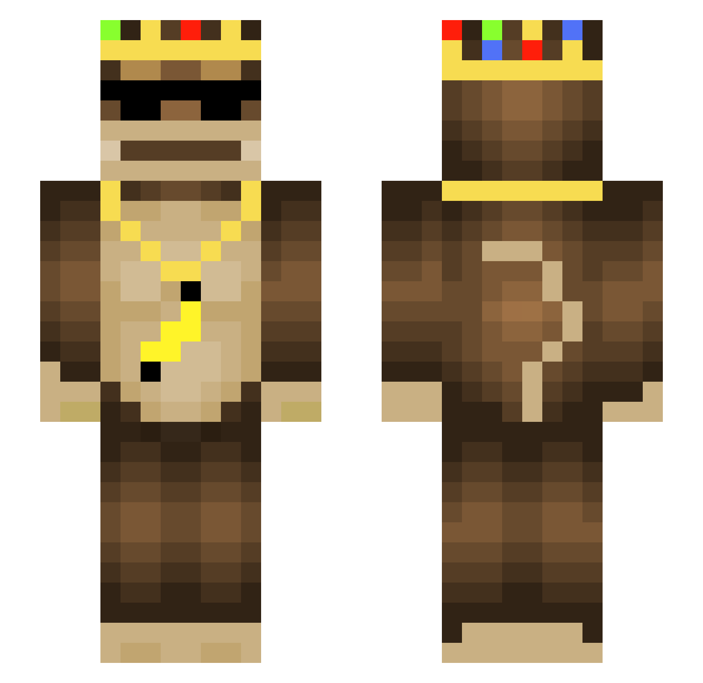 Juko777 Minecraft skin, front and back view
