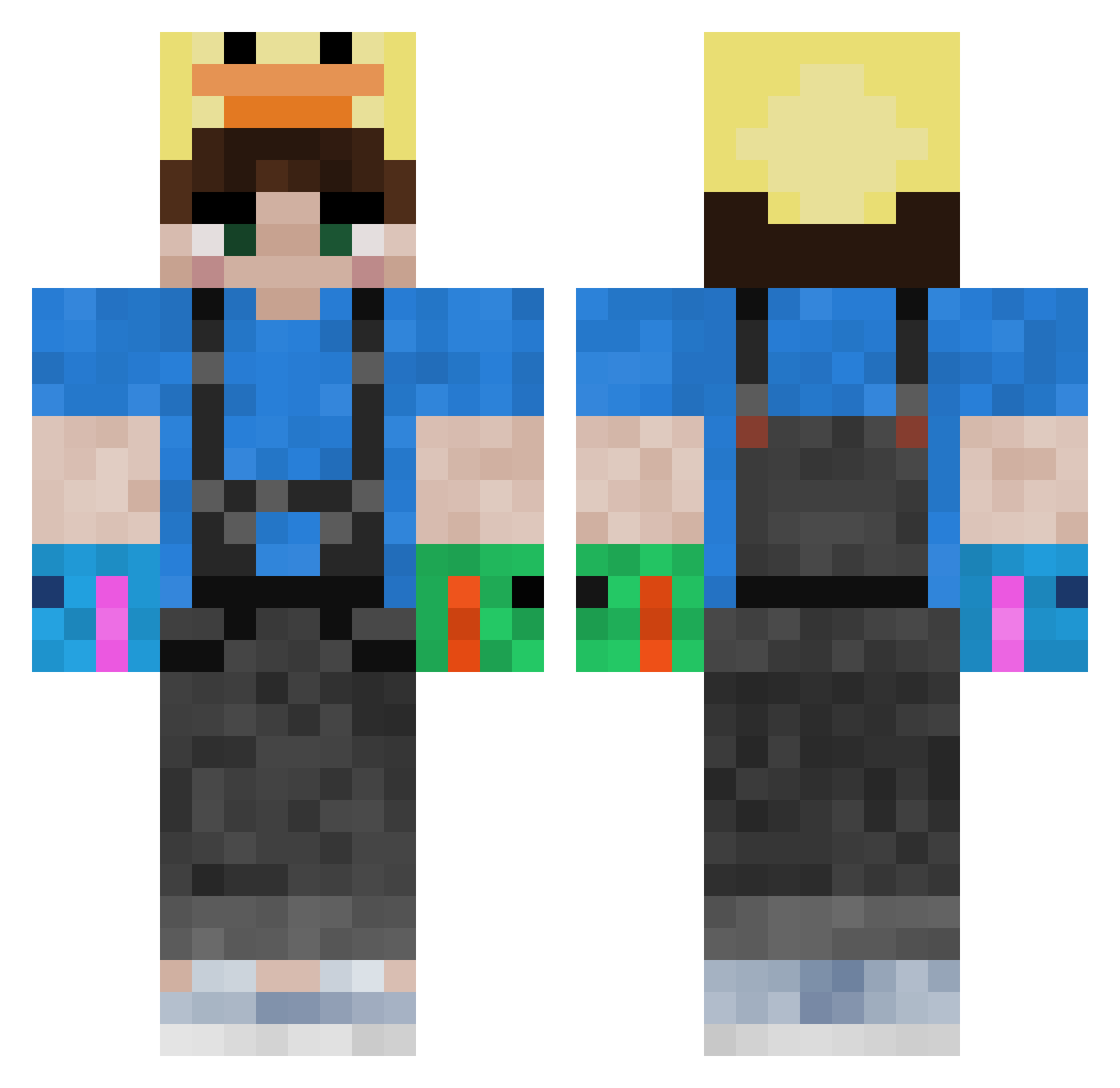 Plastavfall28 Minecraft skin, front and back view