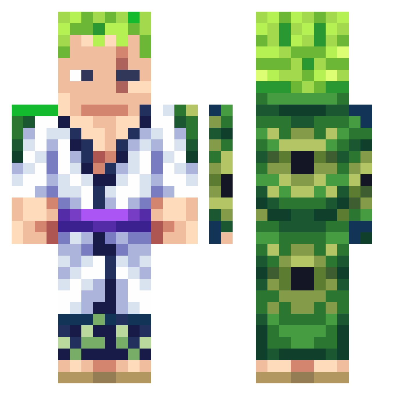 VIP_Dabi Minecraft skin, front and back view