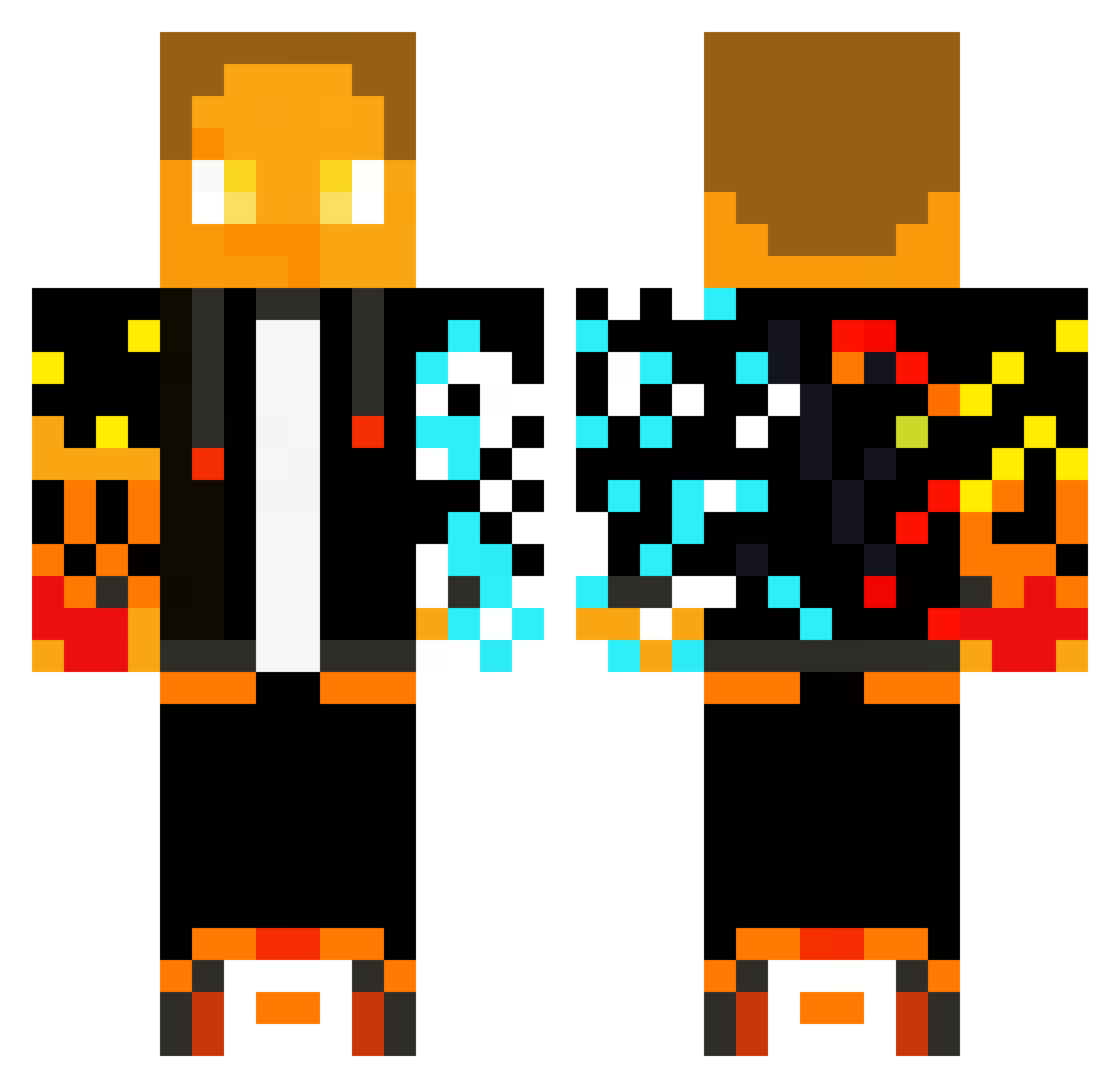 Ember975 Minecraft skin, front and back view