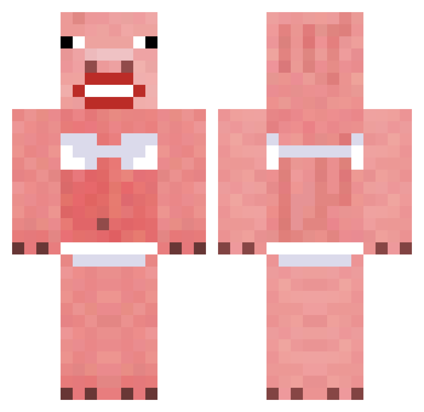 TTnahka Minecraft skin, front and back view