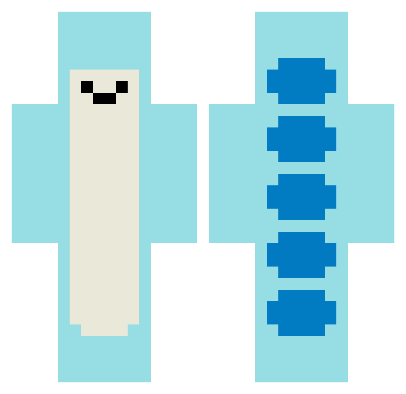 ShovelDirt Minecraft skin, front and back view