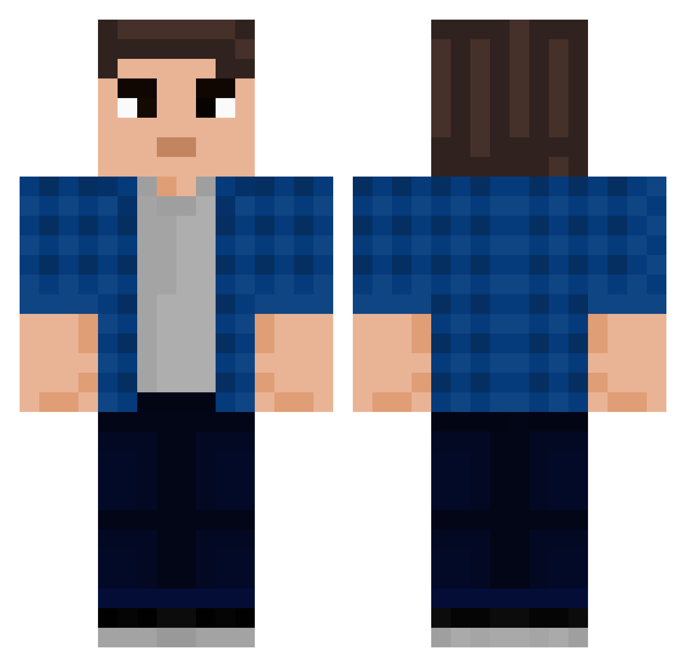 YourBoyBirdy Minecraft skin, front and back view