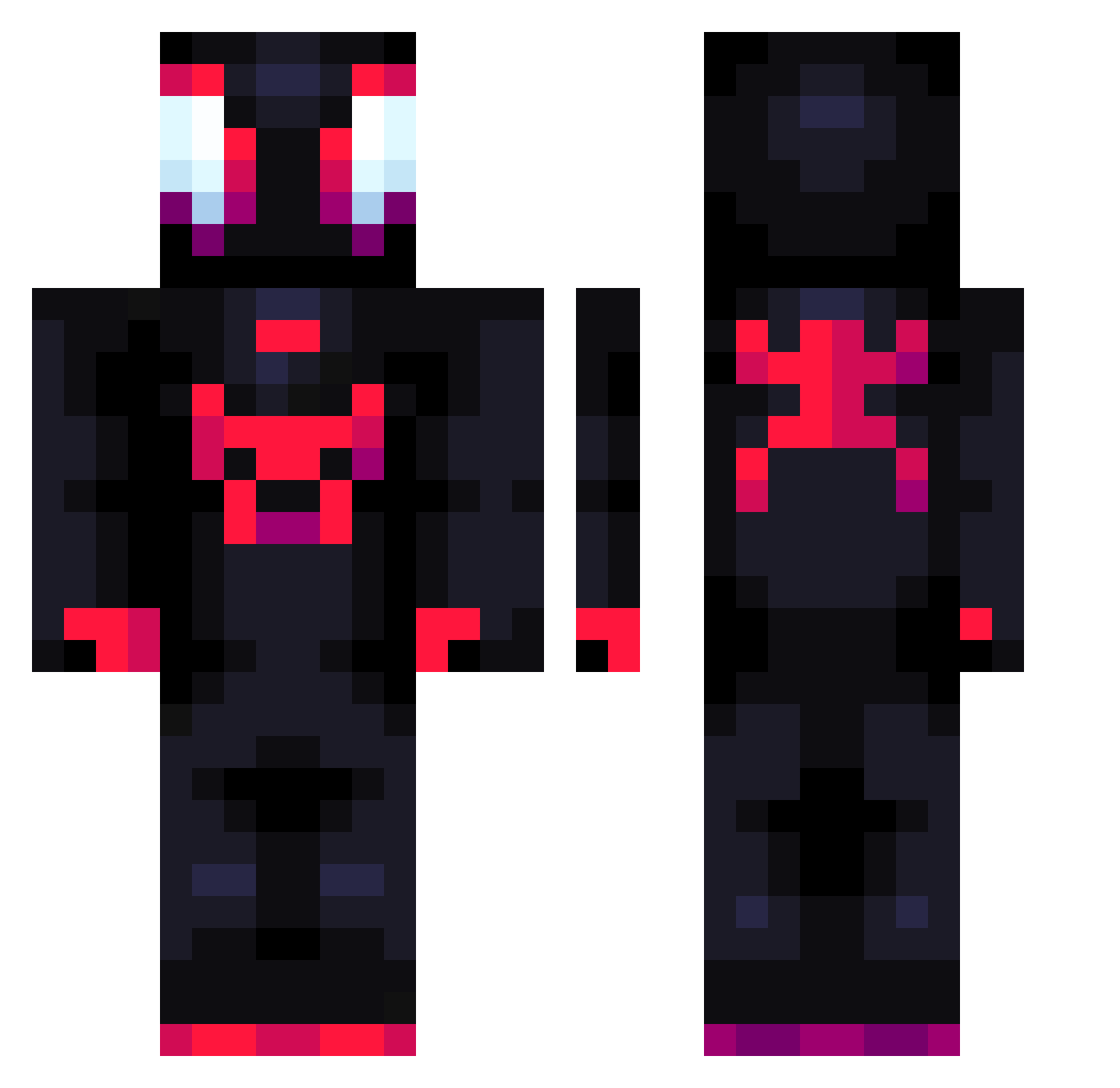 Ruxxxx Minecraft skin, front and back view