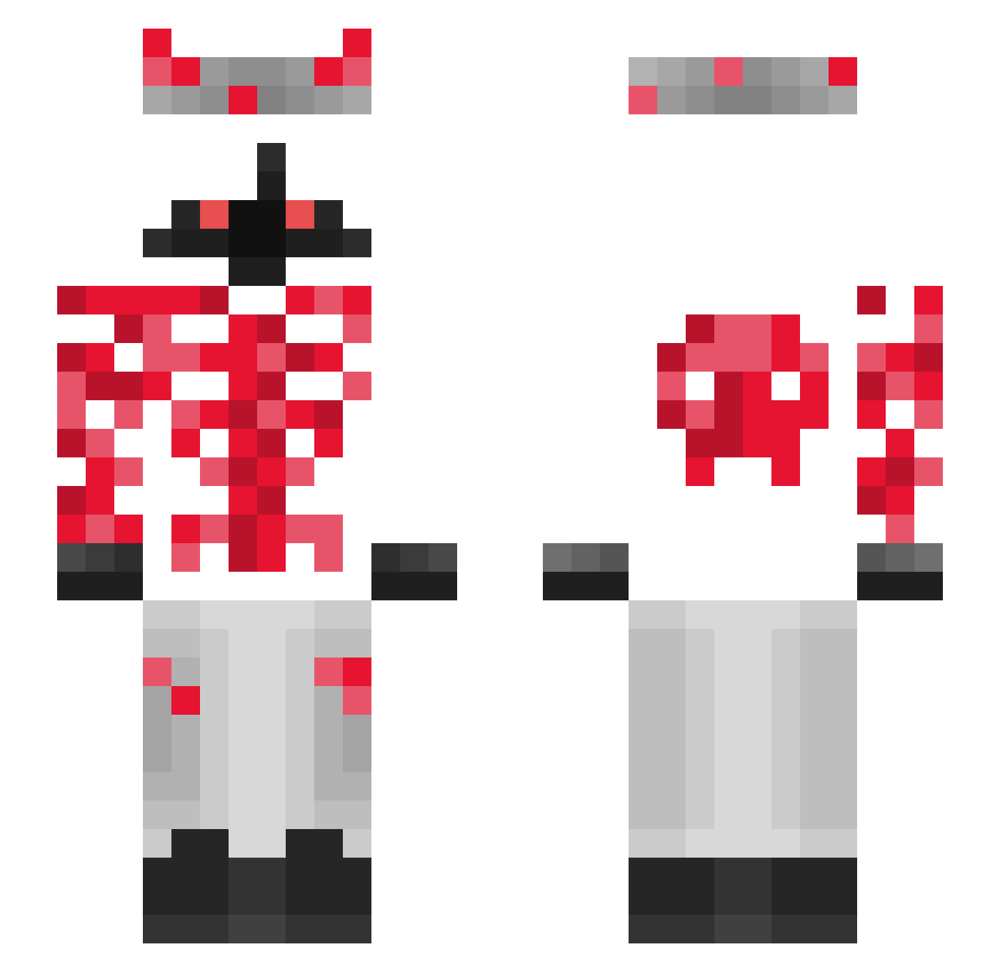 GabriXon Minecraft skin, front and back view