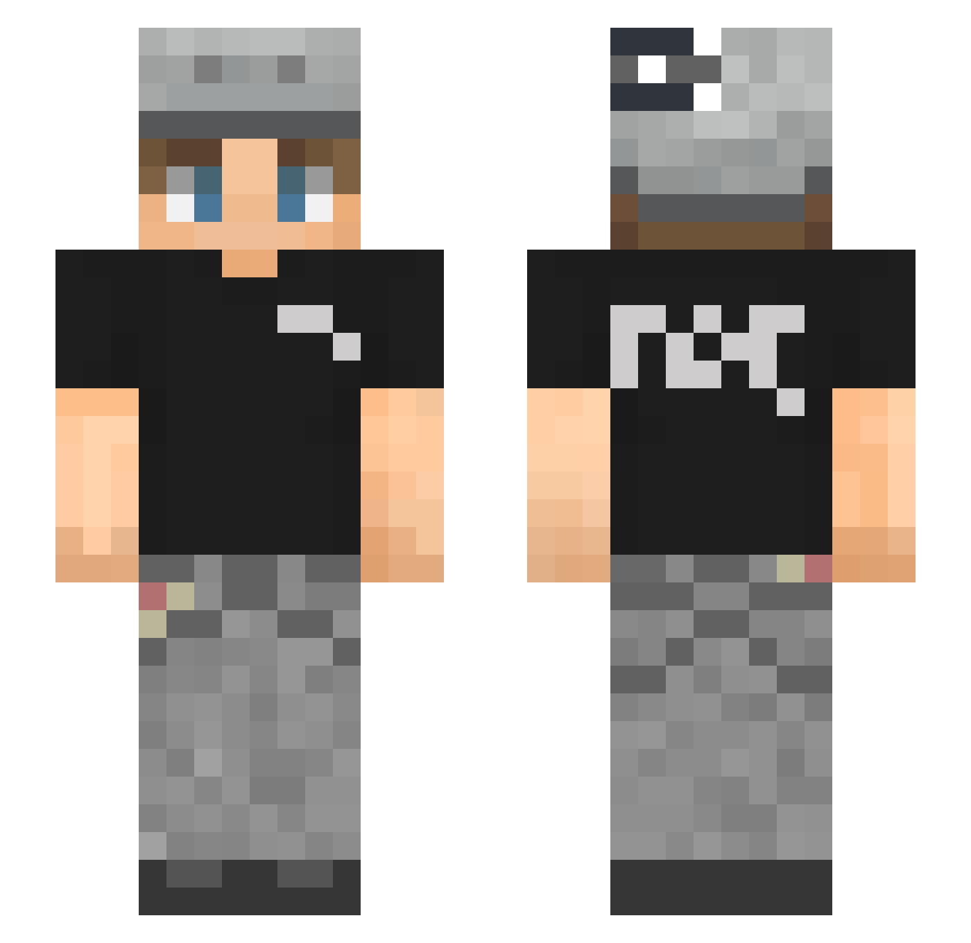 Seal0cket Minecraft skin, front and back view
