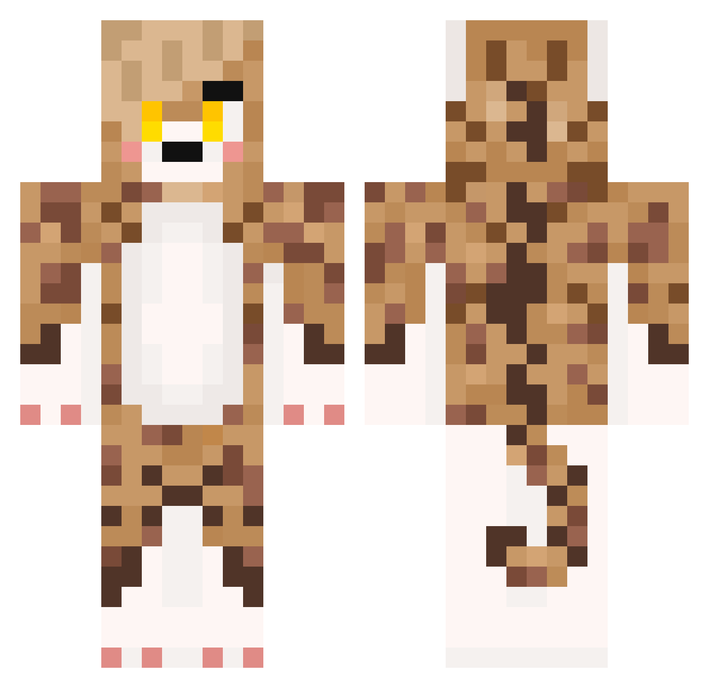 fazzof Minecraft skin, front and back view