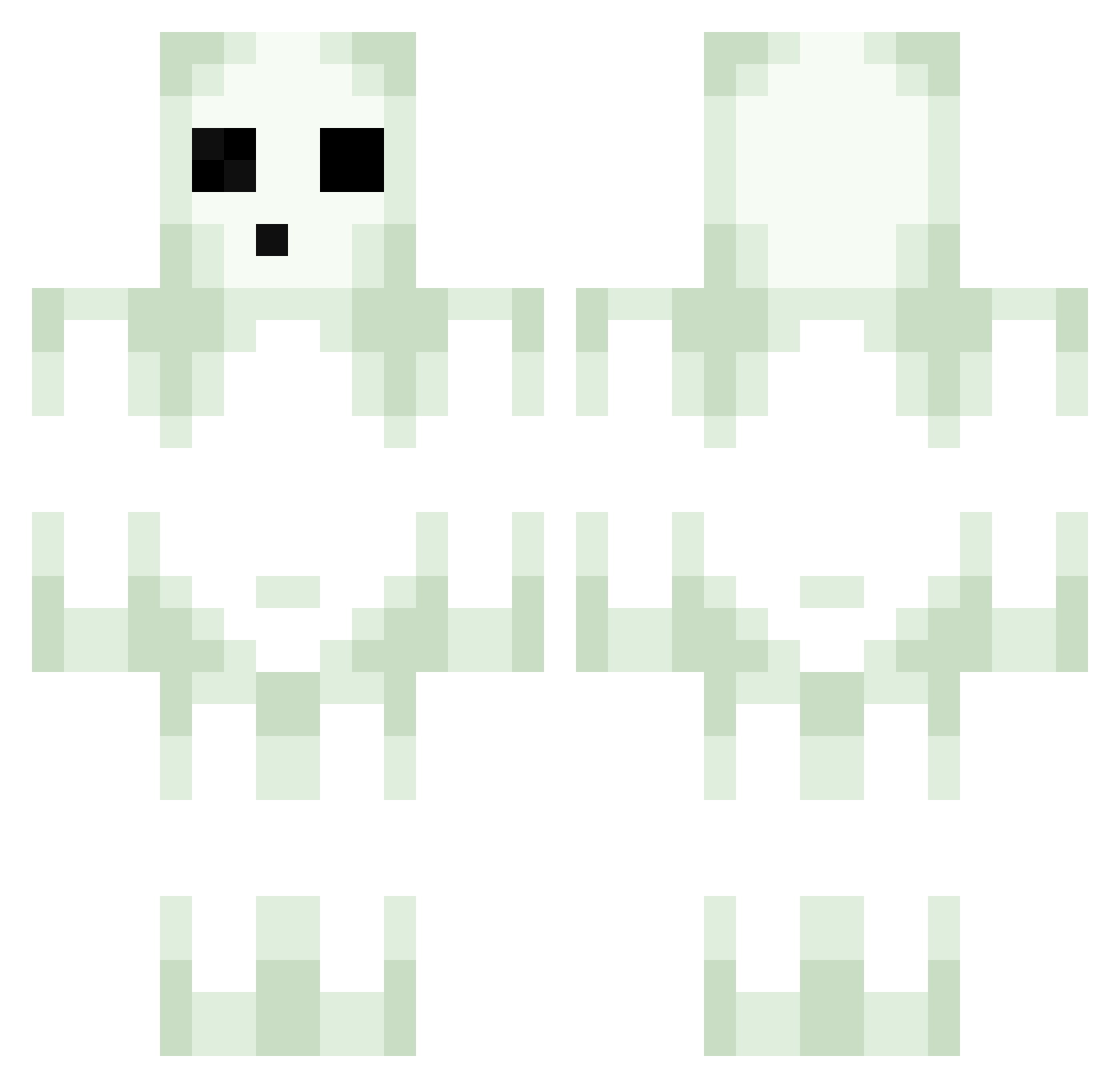 KodamaTron Minecraft skin, front and back view