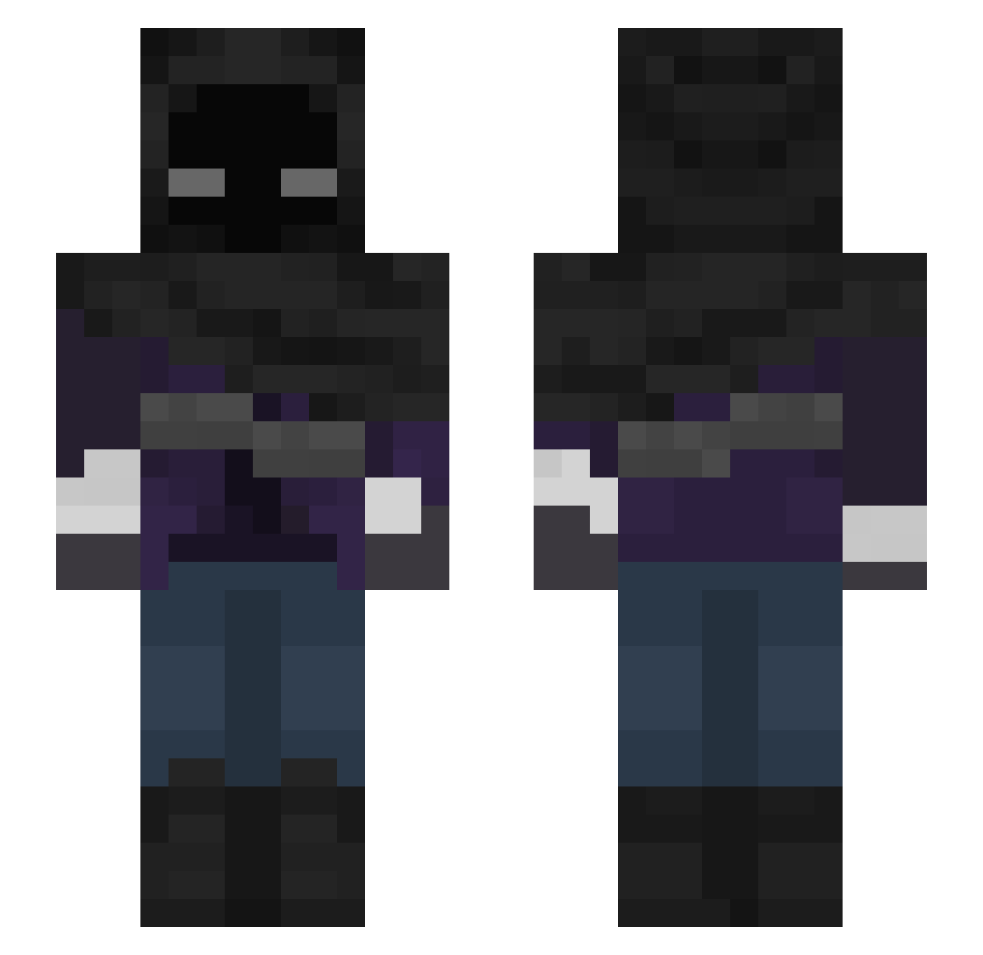 Lavender_NaN Minecraft skin, front and back view
