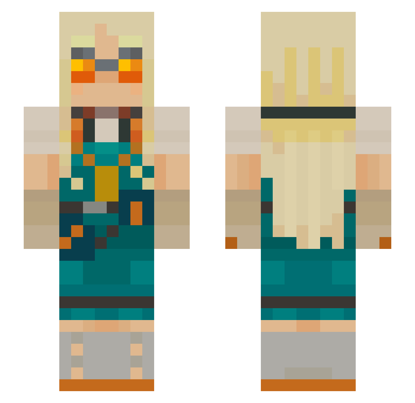 nobli Minecraft skin, front and back view