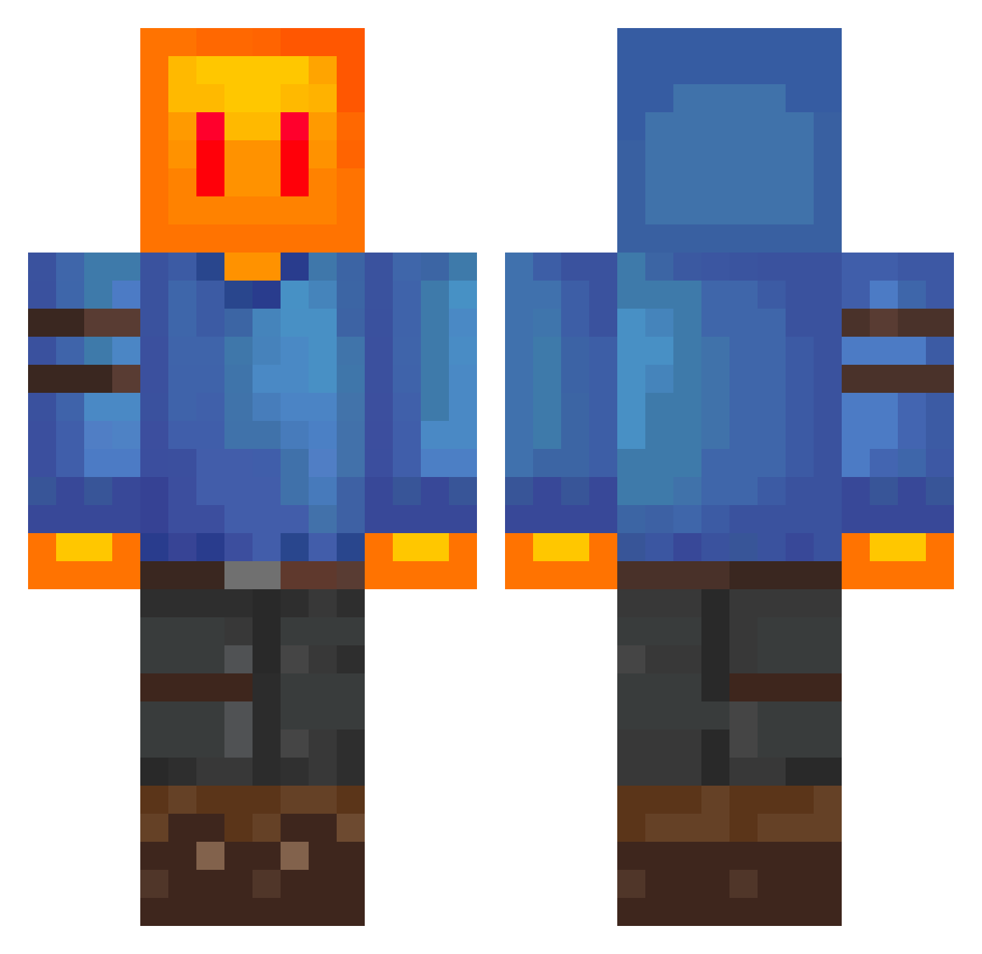 moha600 Minecraft skin, front and back view