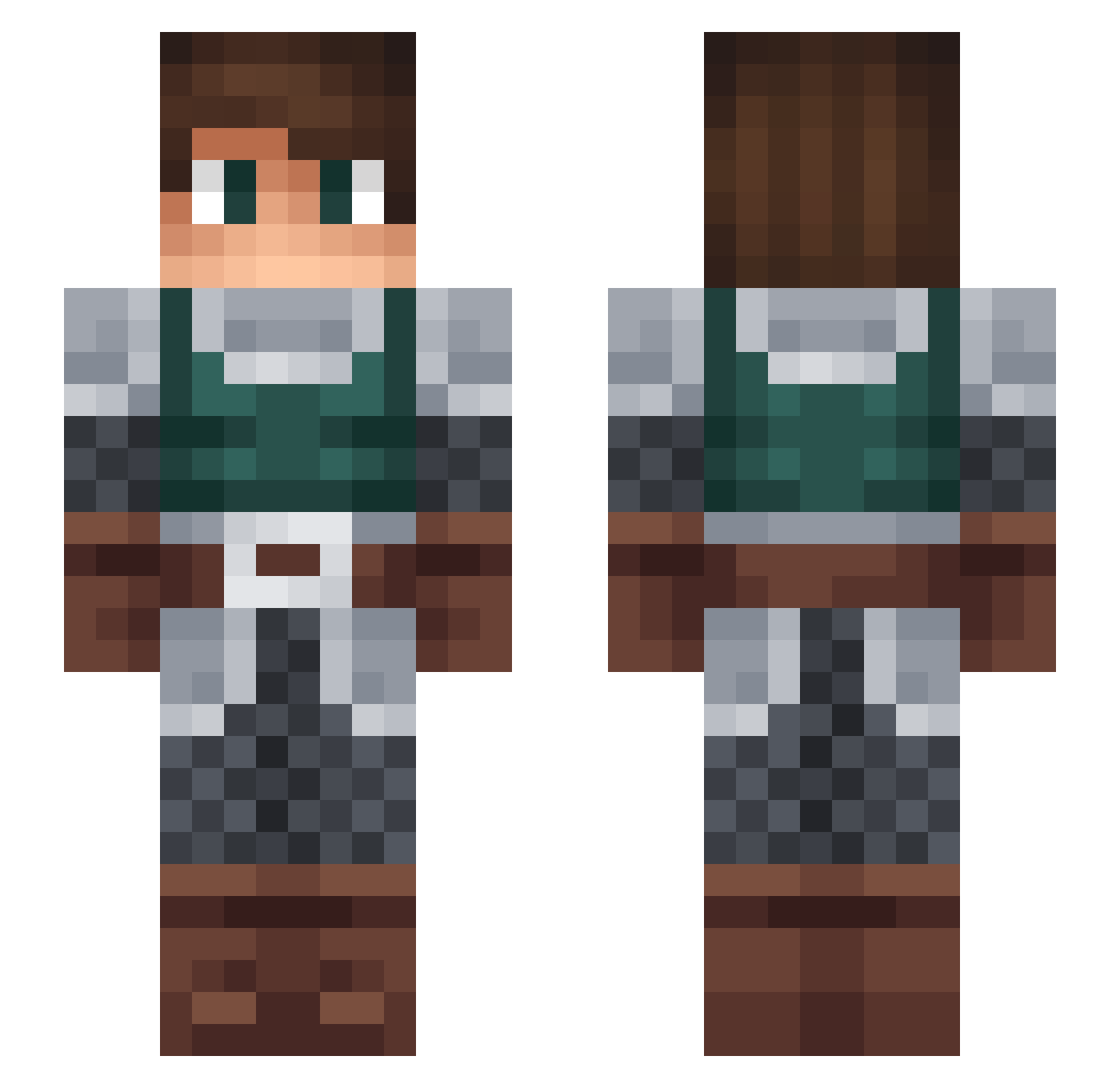 TheSharkGT Minecraft skin, front and back view