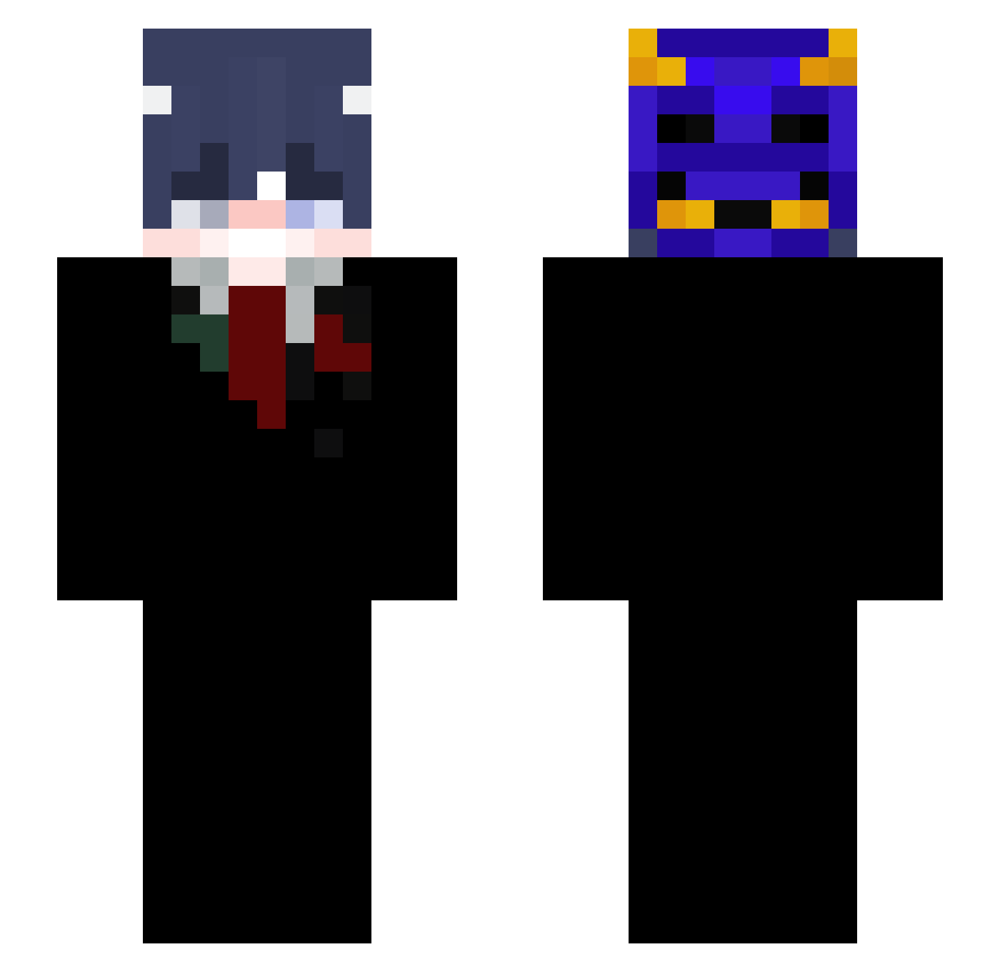 kbzxzz Minecraft skin, front and back view