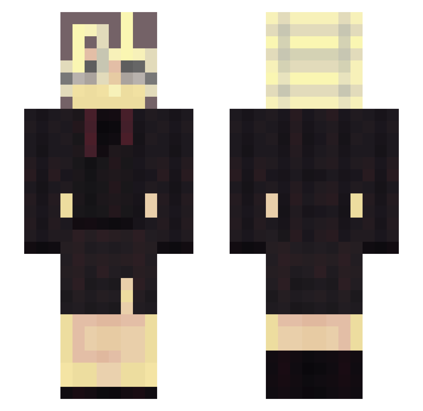 YourAnxietyDemon Minecraft skin, front and back view