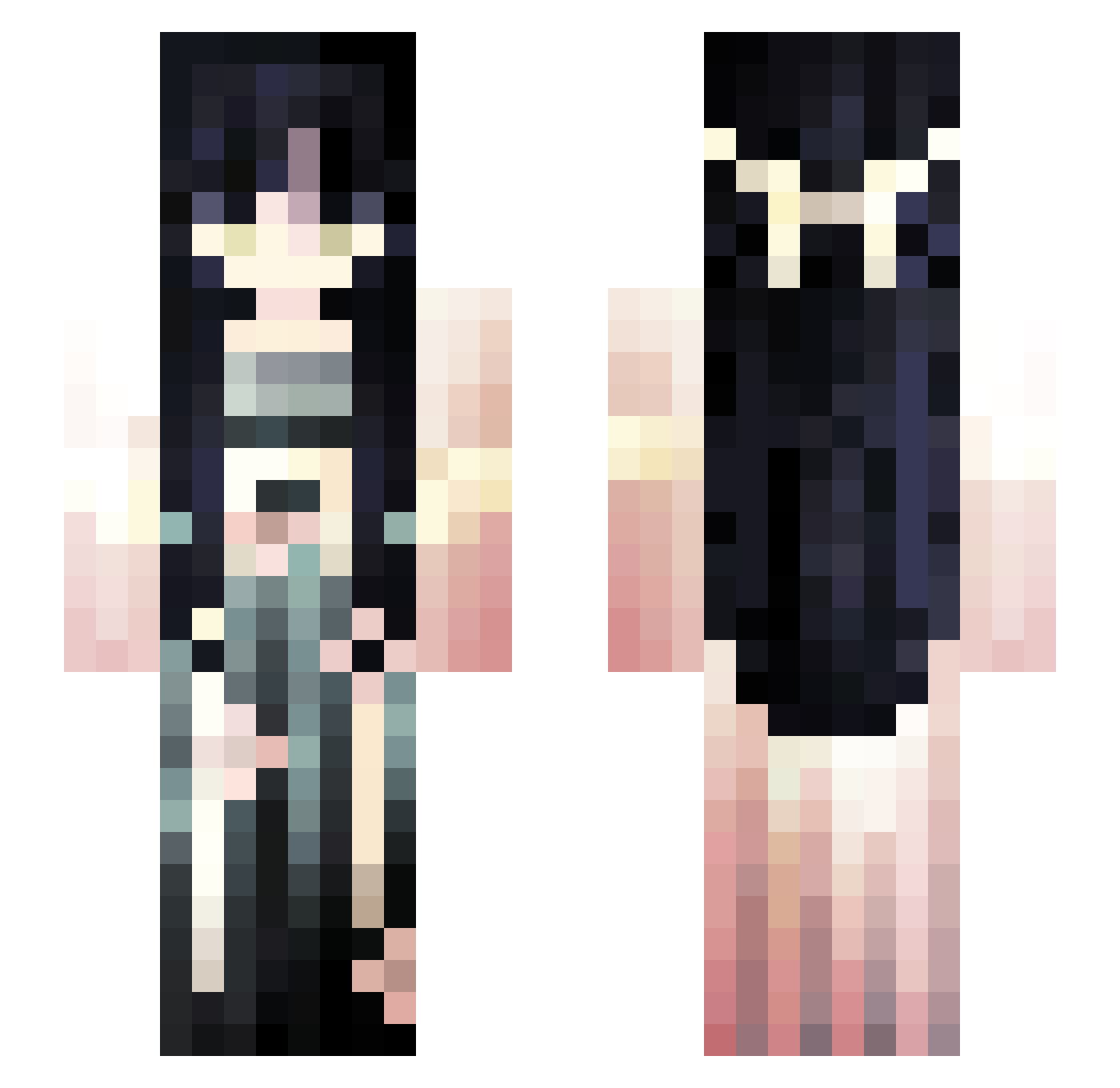 startokki Minecraft skin, front and back view
