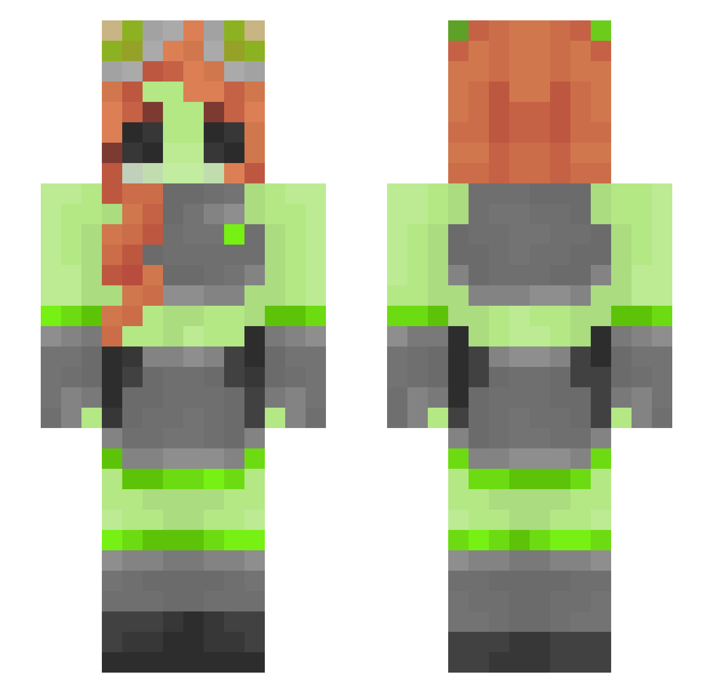 AikoPiko Minecraft skin, front and back view