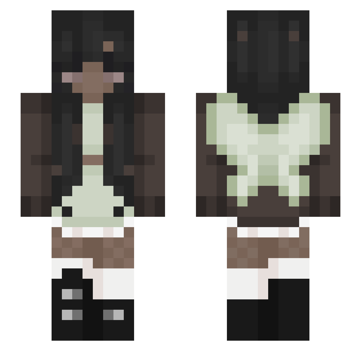 Frellie Minecraft skin, front and back view
