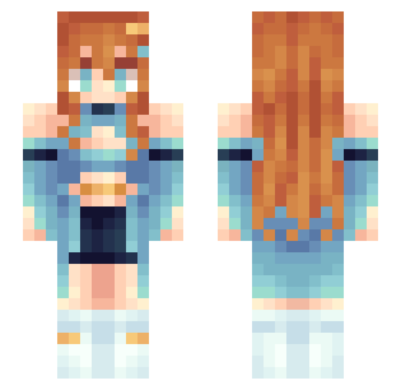 FallenDolphin48 Minecraft skin, front and back view