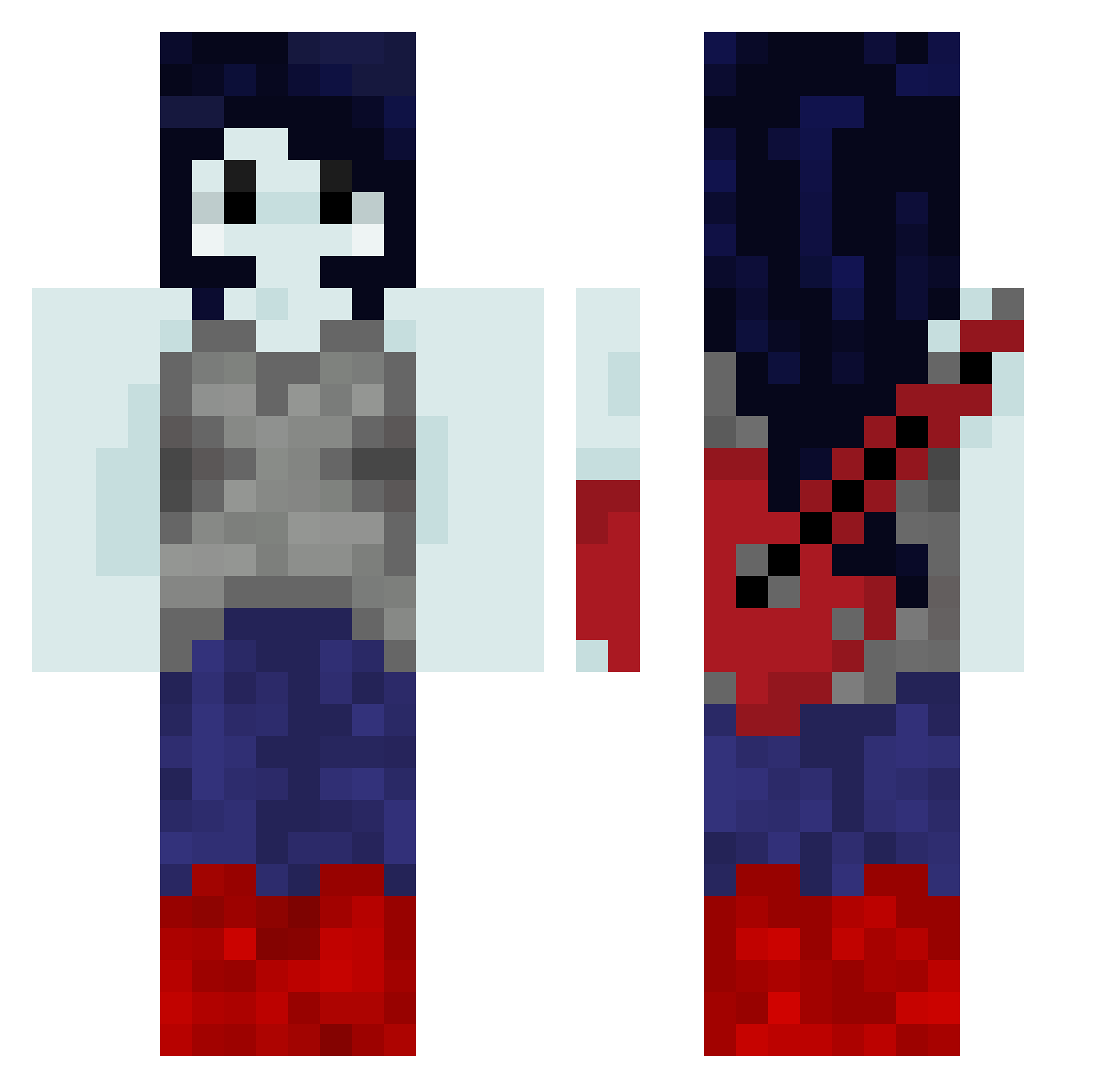 fornaxxx Minecraft skin, front and back view