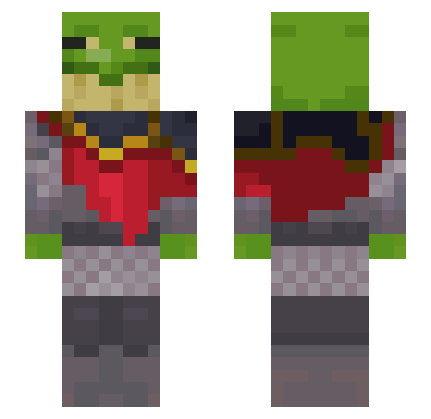 Riceshaddow Minecraft skin, front and back view