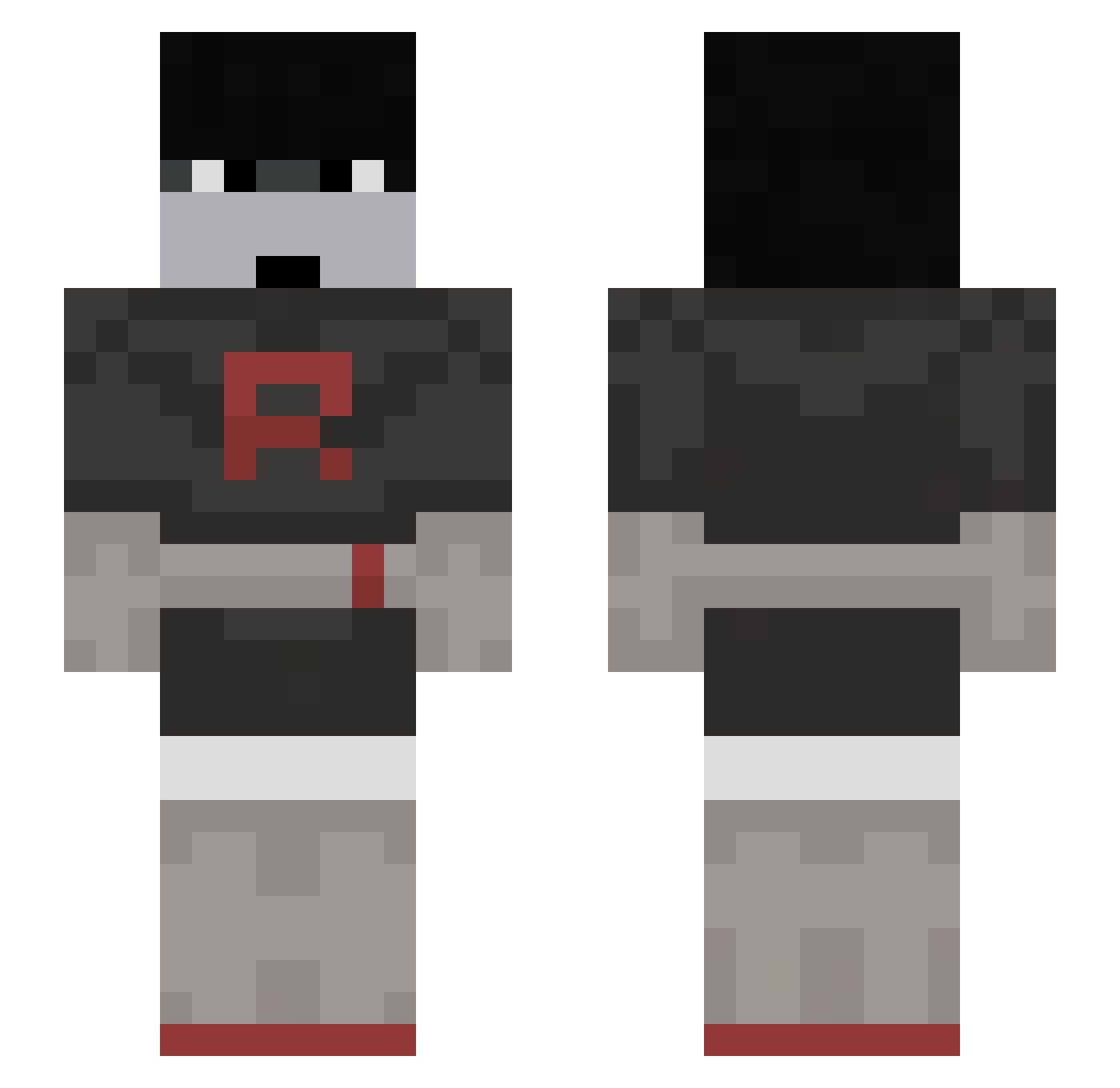 Rocket_Gwyn Minecraft skin, front and back view