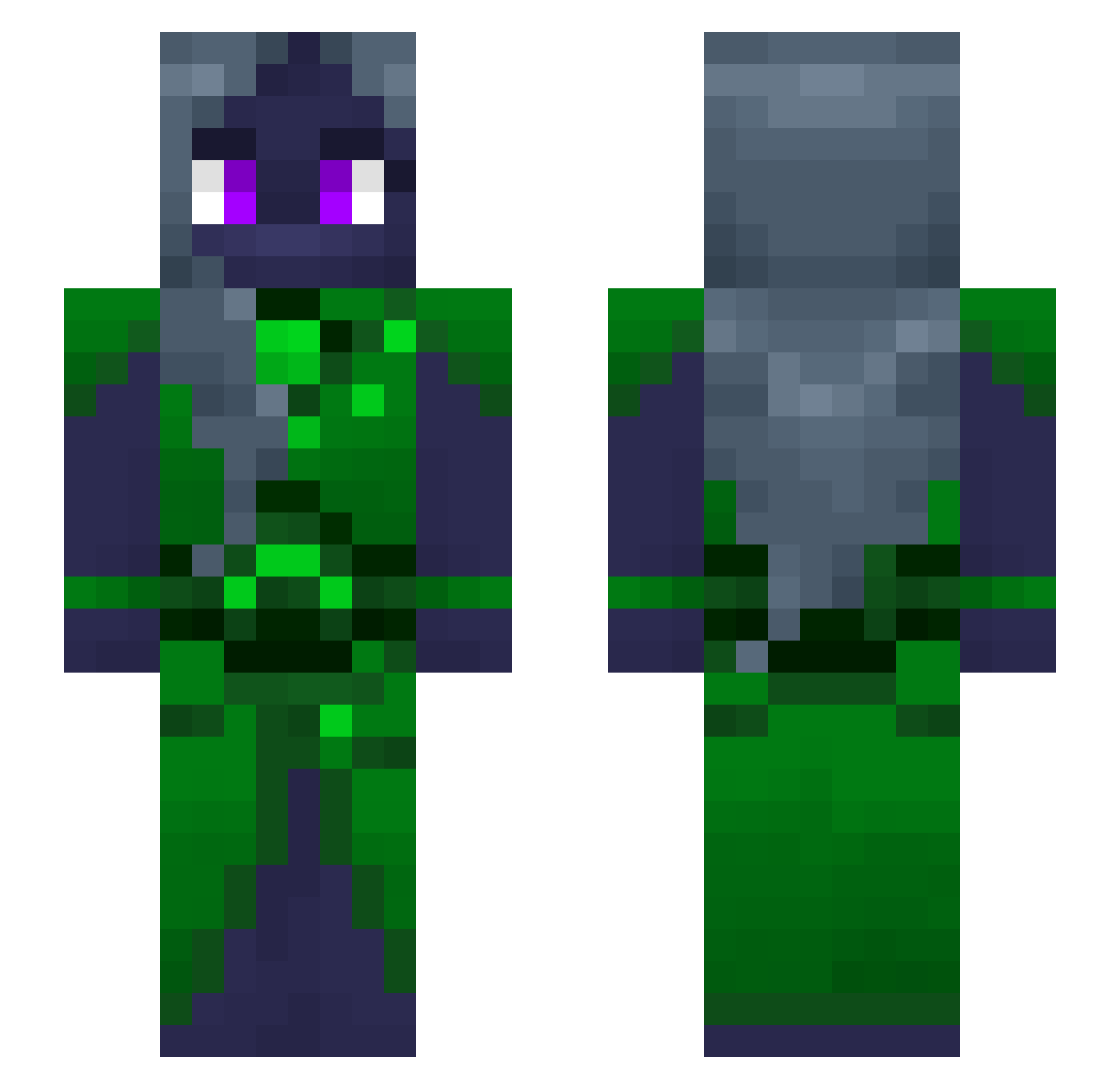 DoodzEric Minecraft skin, front and back view