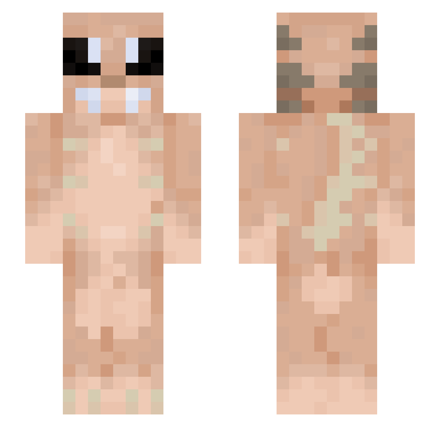 Rodstops2 Minecraft skin, front and back view