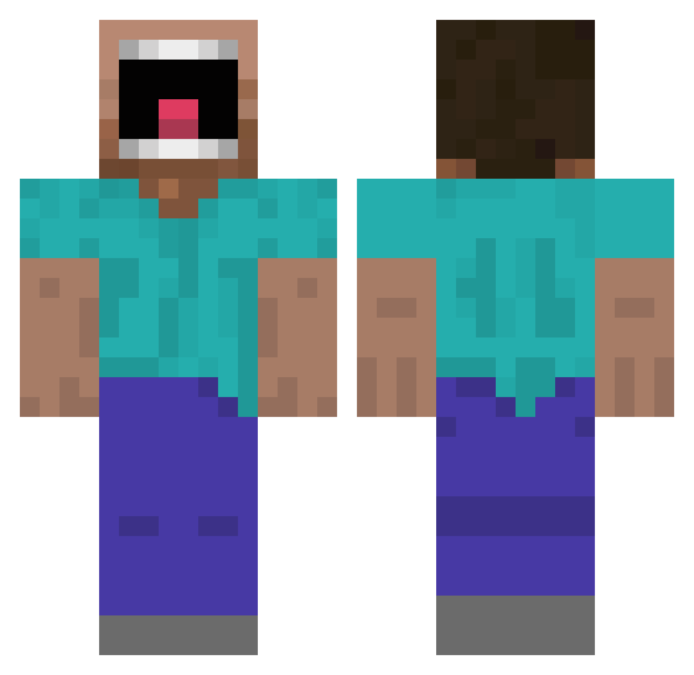 Sato125 Minecraft skin, front and back view