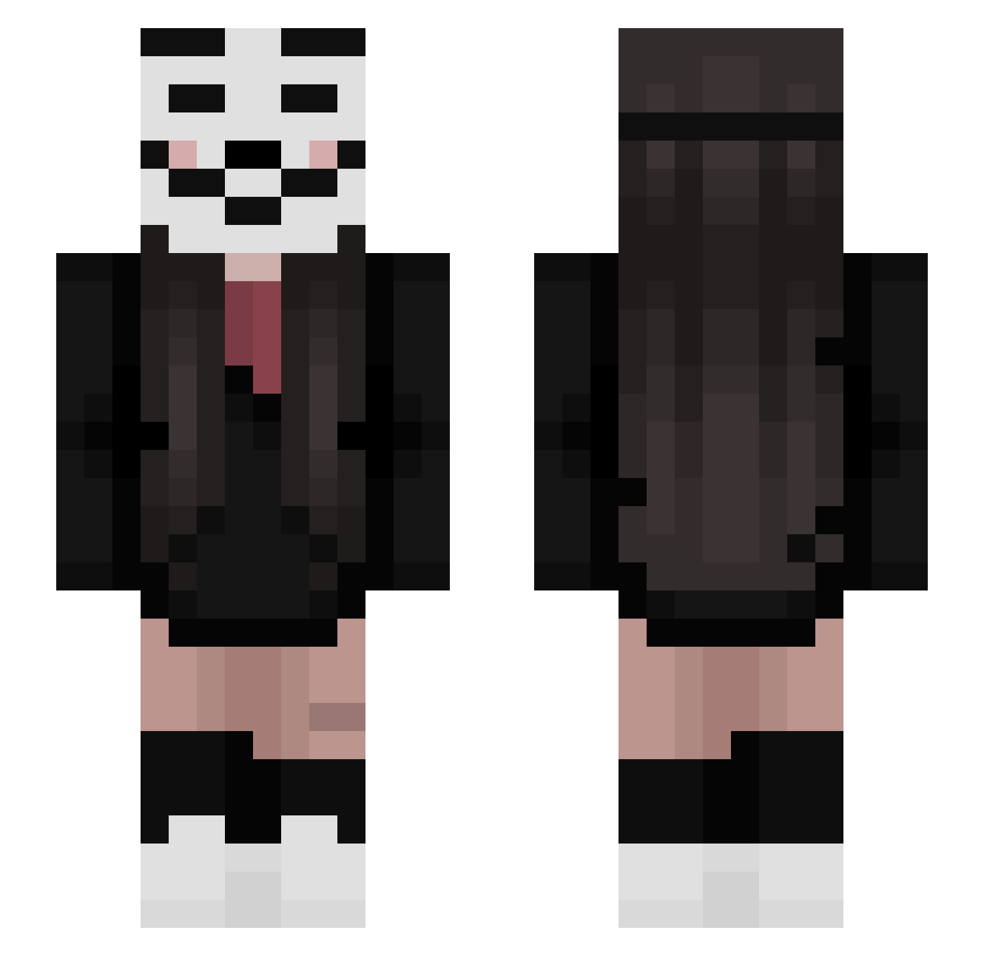 shouldnotpoo Minecraft skin, front and back view