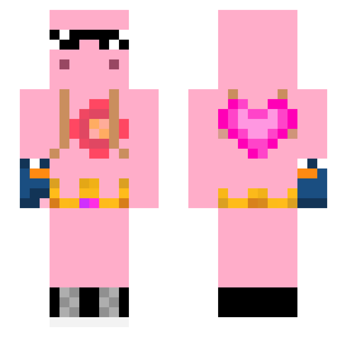 vorbi Minecraft skin, front and back view