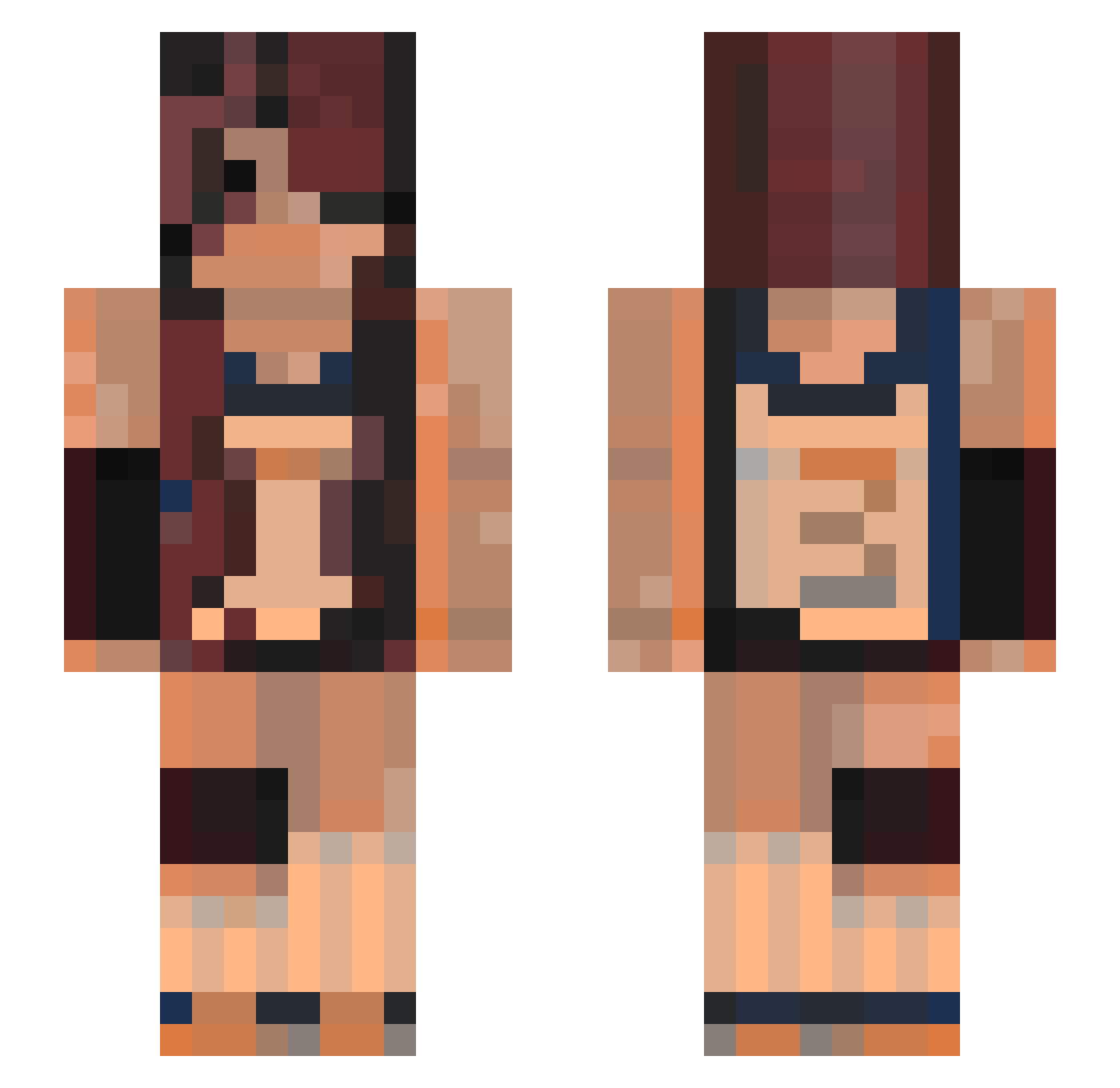 Aimi_Bean Minecraft skin, front and back view