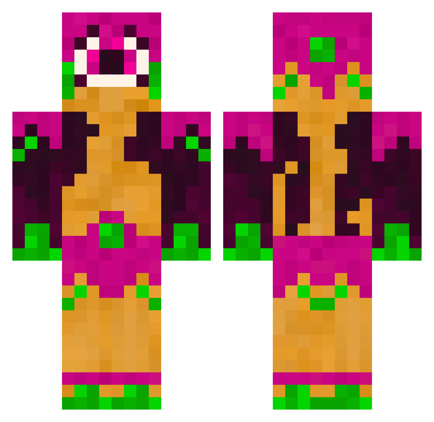 Accusator Minecraft skin, front and back view