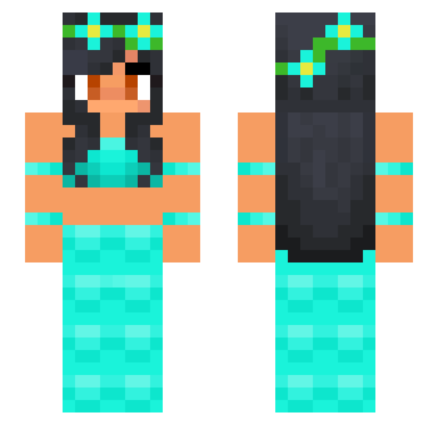 Venessa_BinLaden Minecraft skin, front and back view